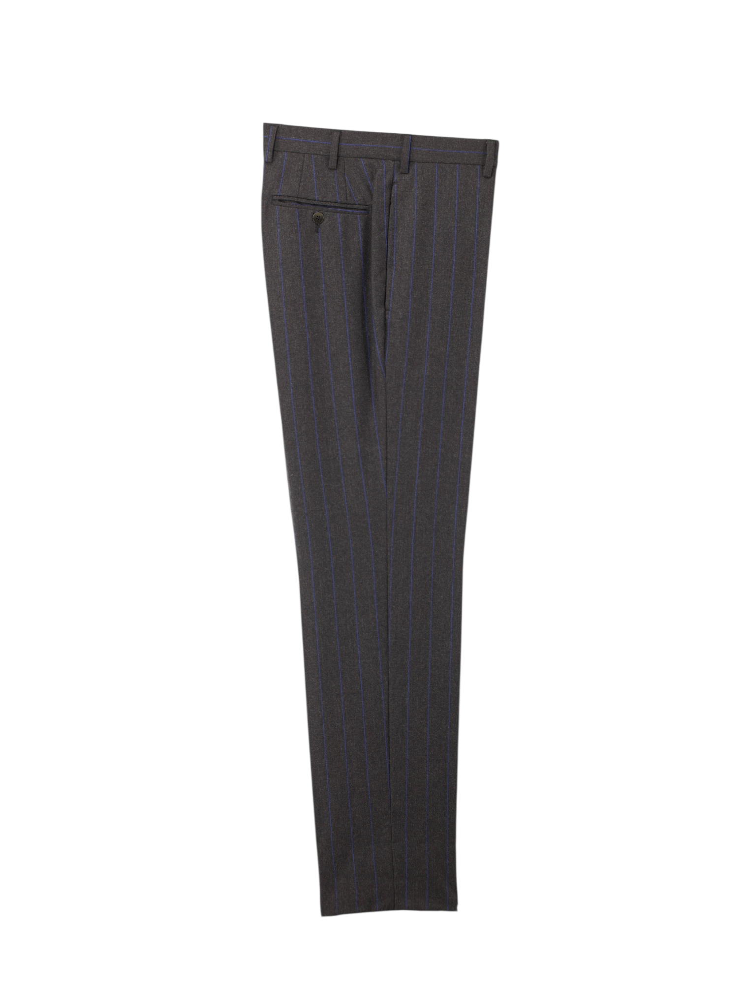 Caruso Anthracite & Azure Blue Wool Flannel Double-Breasted Pinstripe Suit