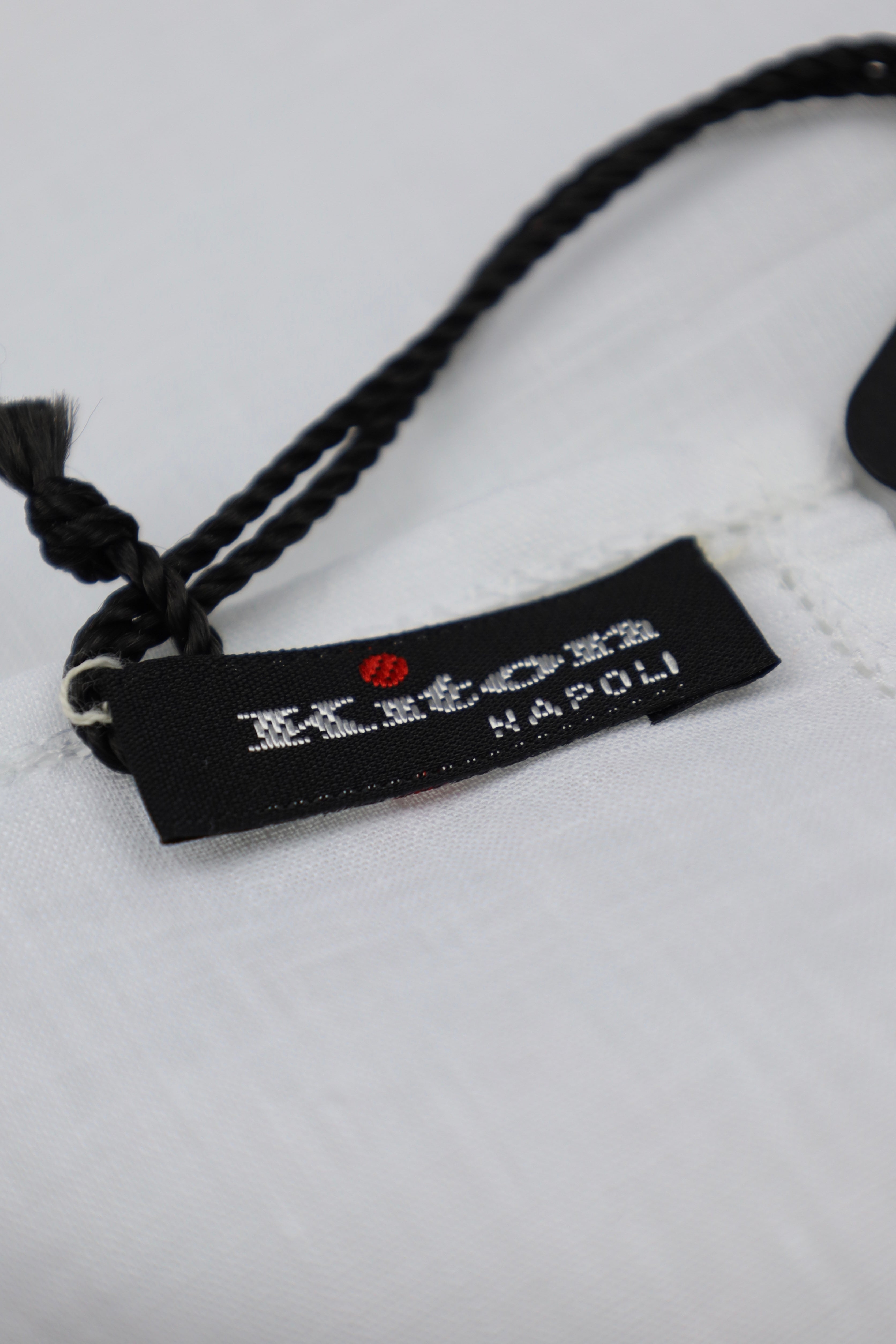 Kiton Red Dot Linen Pocket Square