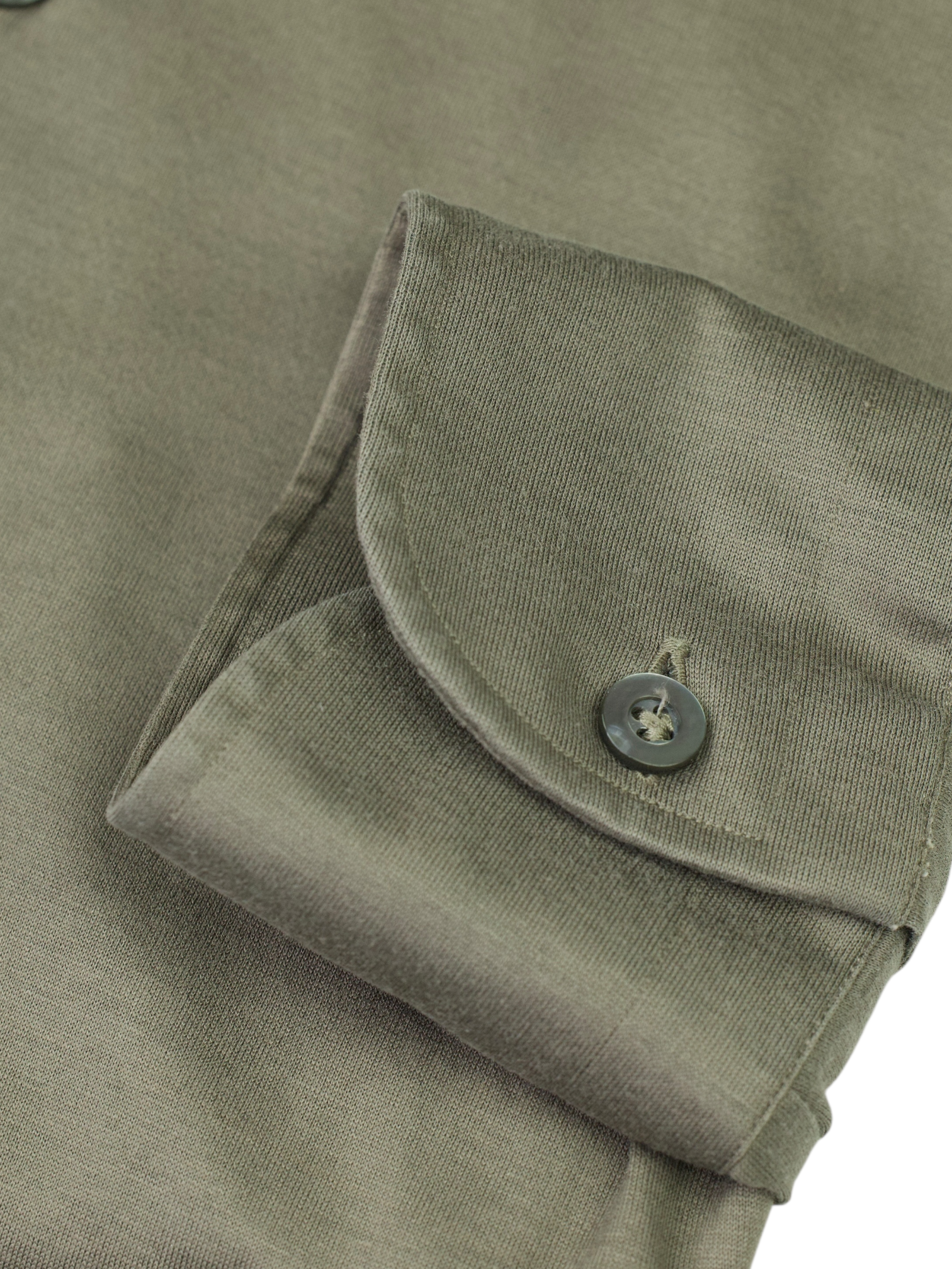 Fray Warm Taupe Cotton Jersey-Knitted "Gabriel" Shirt