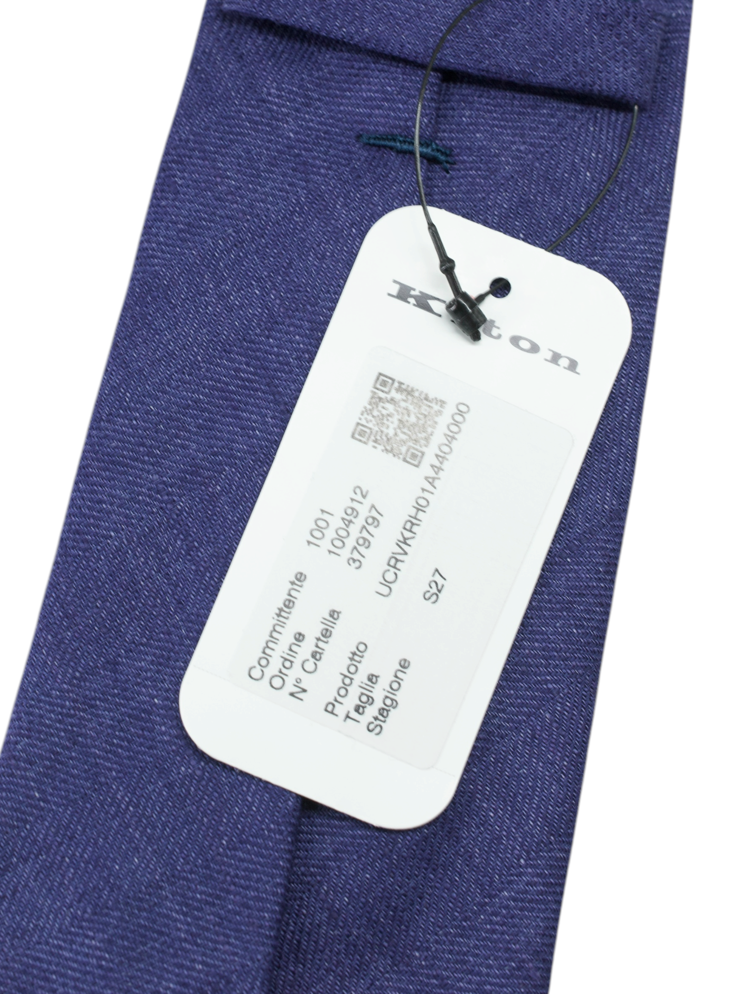 Kiton 5-Fold Dark Purple Pure Linen Tie
