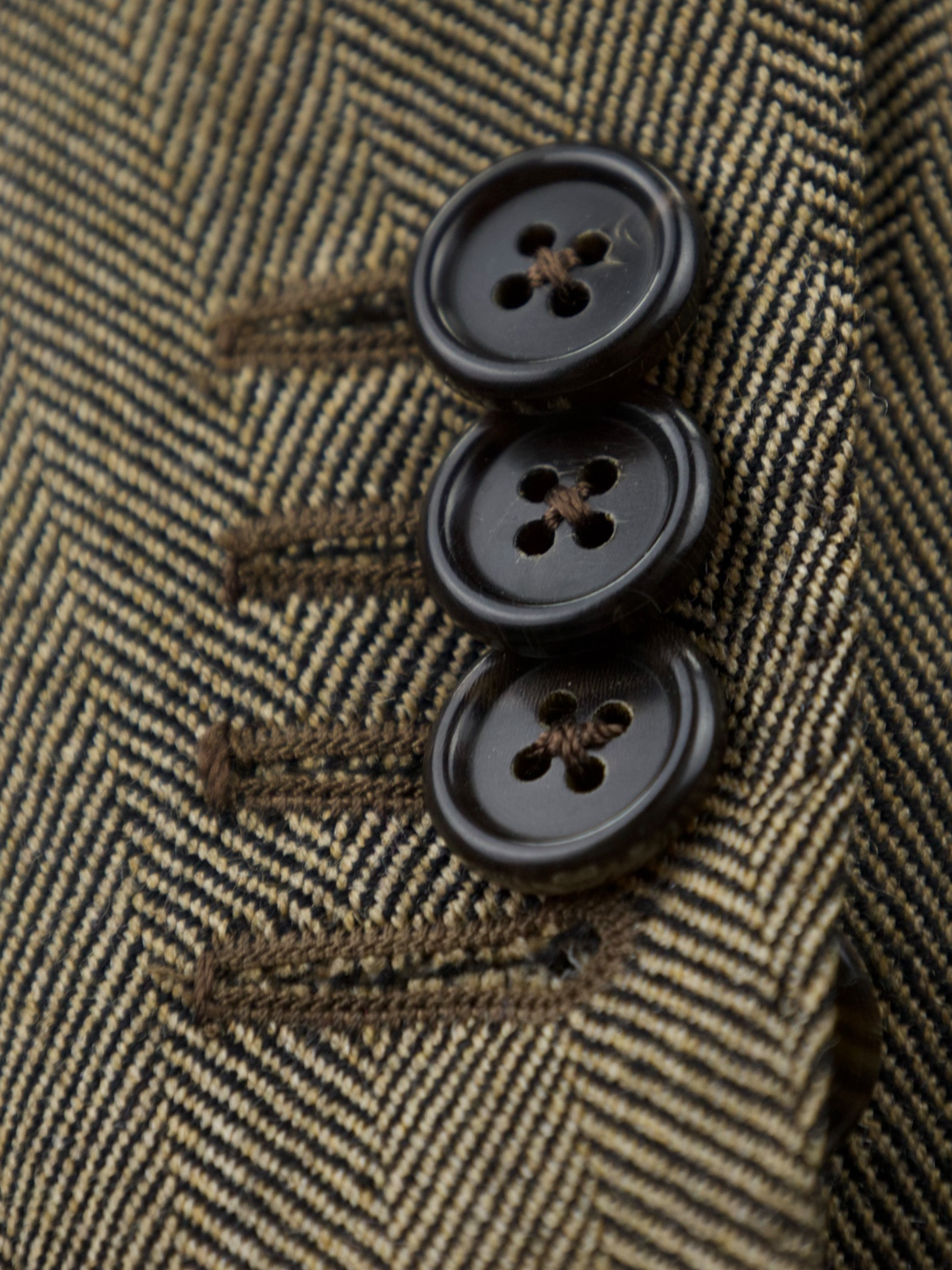 Orazio Luciano Brown Fine-Wool Herringbone Jacket
