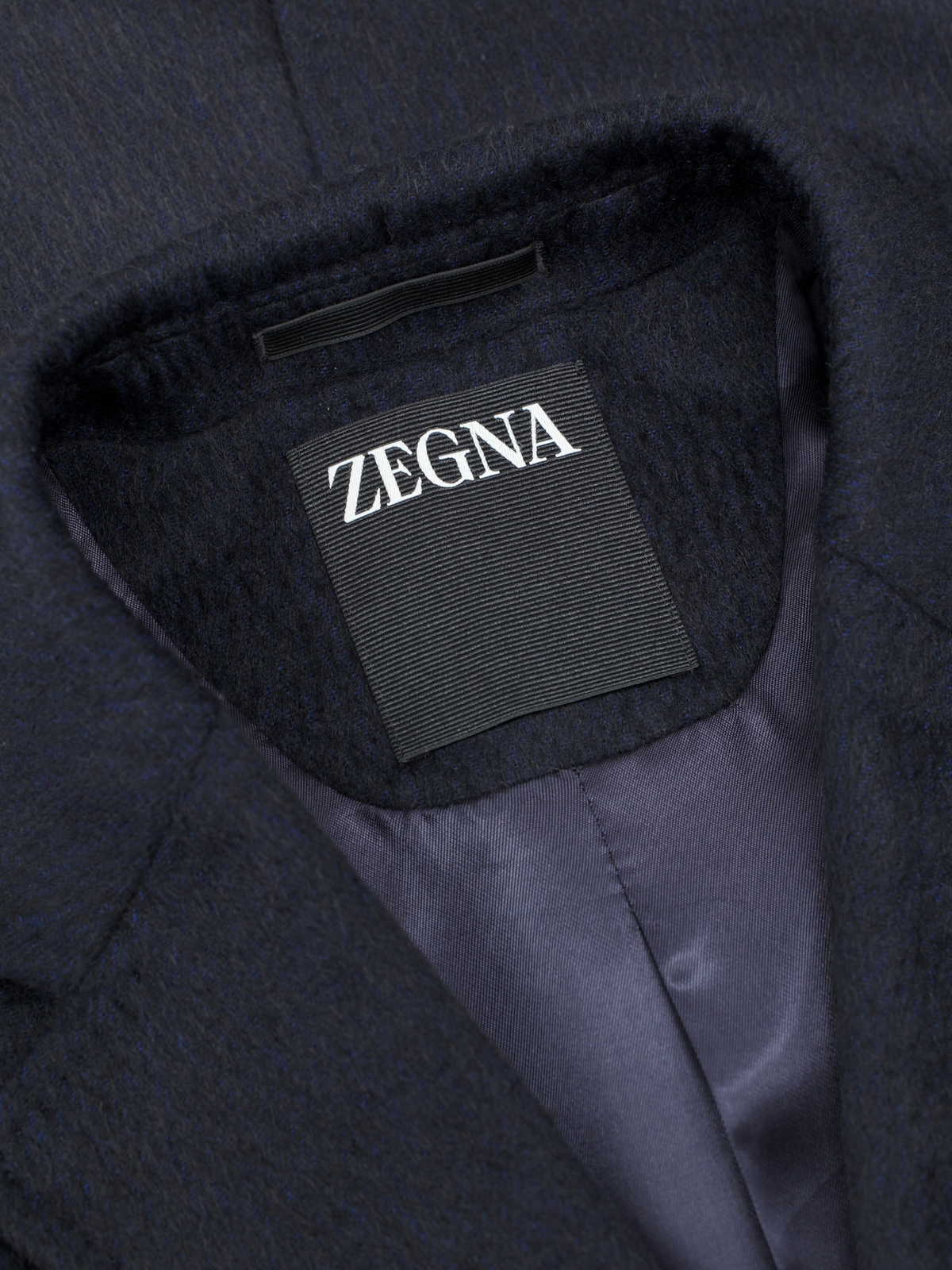 Ermenegildo Zegna Navy Plushy Alpaca & Wool Winter Overcoat