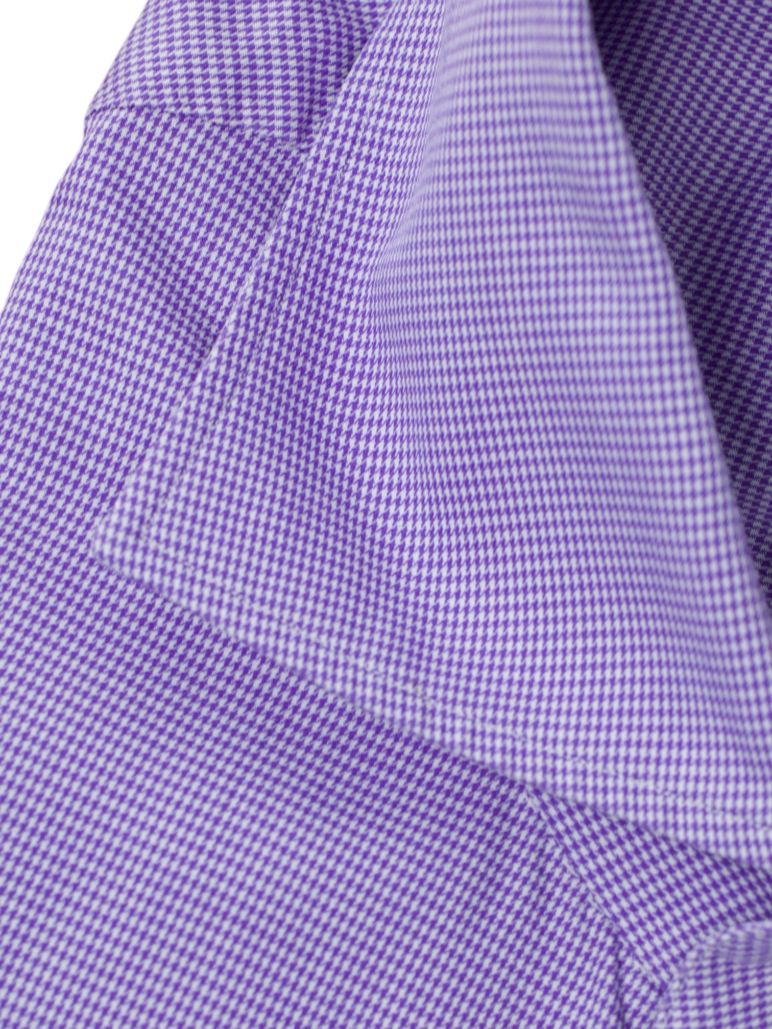 Kiton Lilac Purple Pure Cotton Micro-Check Shirt