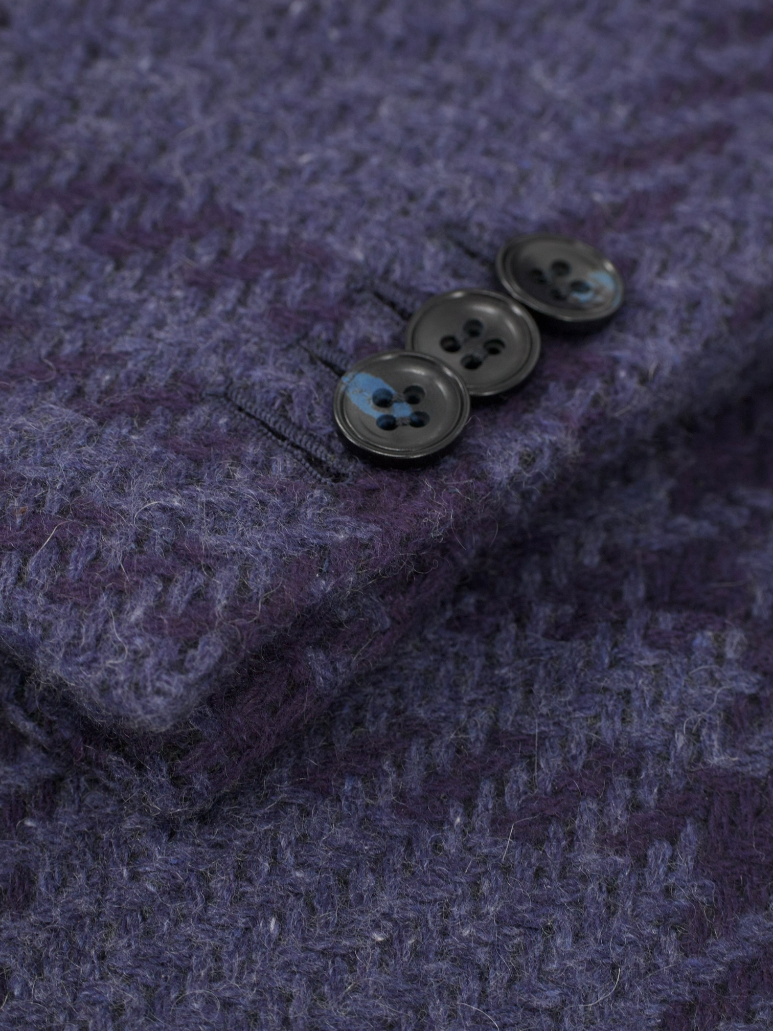 Kiton Blue Pure Plushy-Cashmere Prince de Galles Winter Jacket