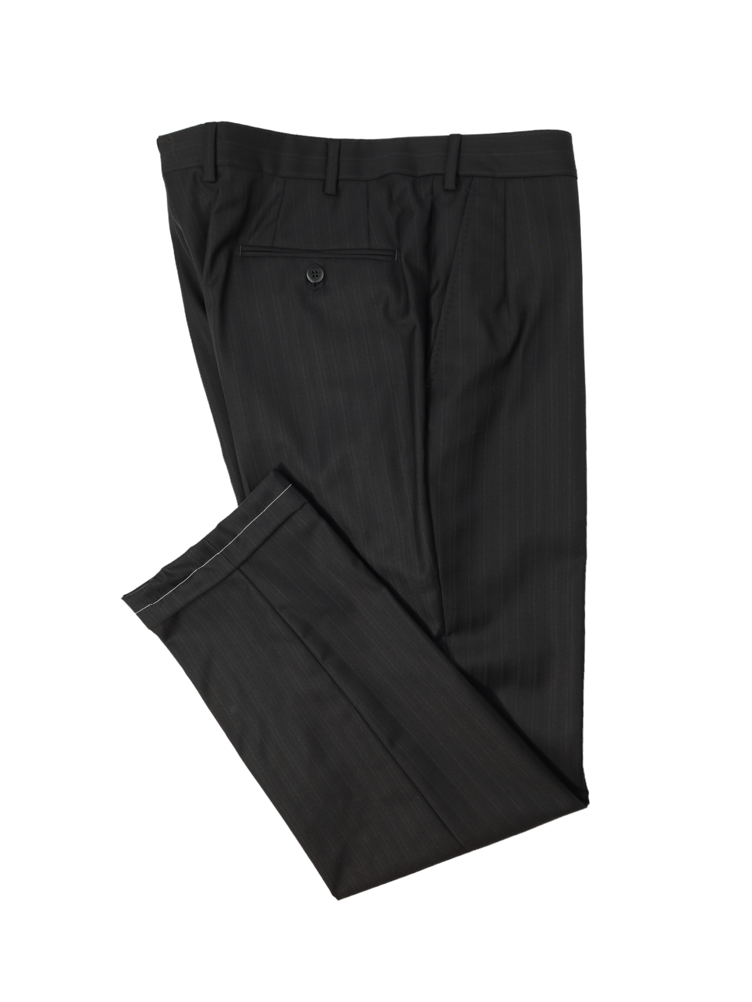 Brioni Black 3-Piece Shadow-Stripe Suit