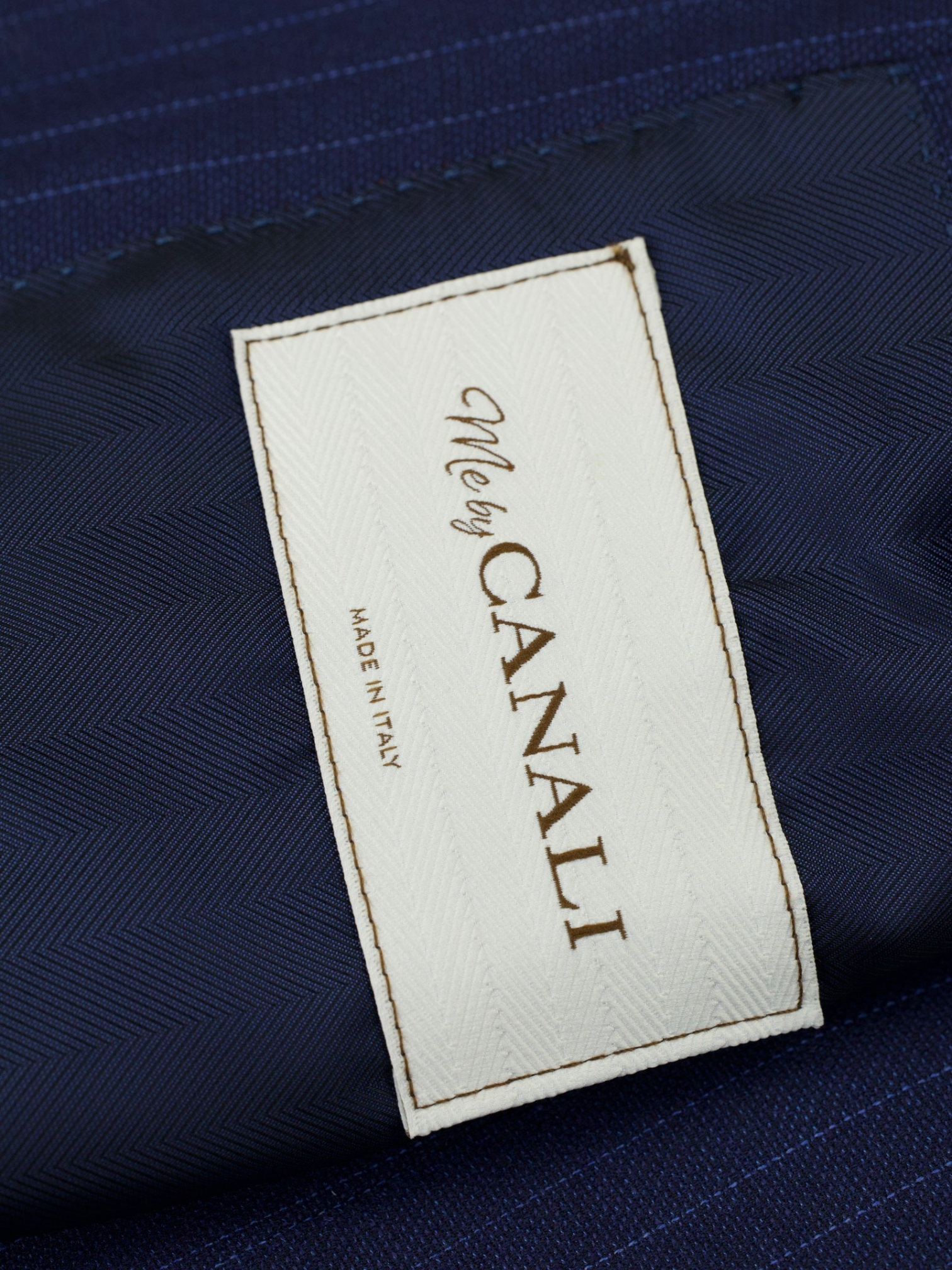 Canali Midnight Blue Wool, Silk & Stretch Pinstripe Suit + Extra Trousers