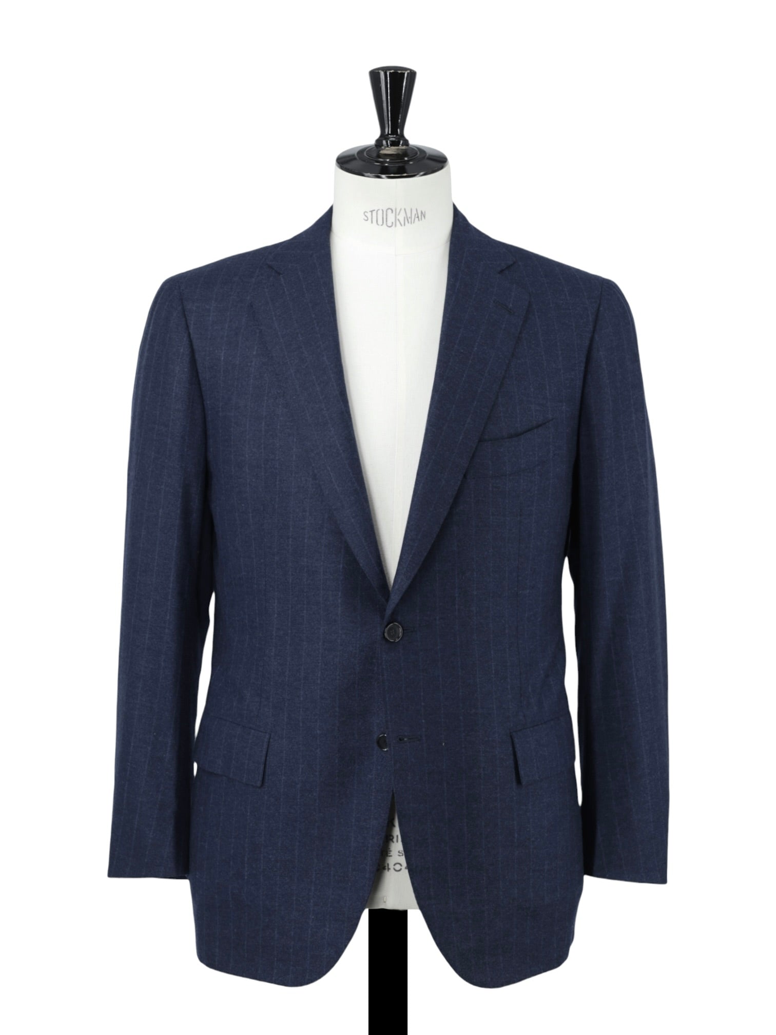 Cesare Attolini Steel Blue Cashmere-Silk Flannel Chalkstripe Suit