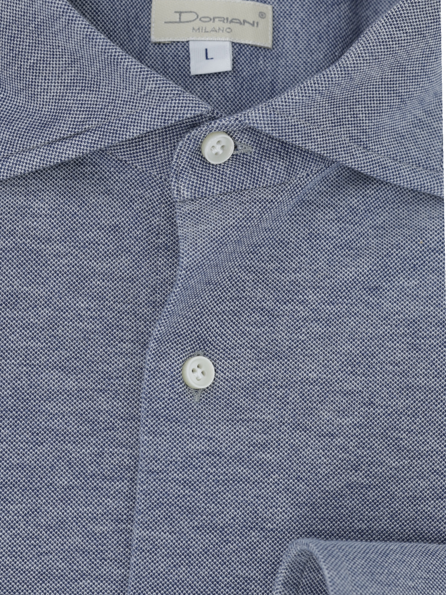 Doriani Steel Blue Cotton Piqué Knitted Shirt
