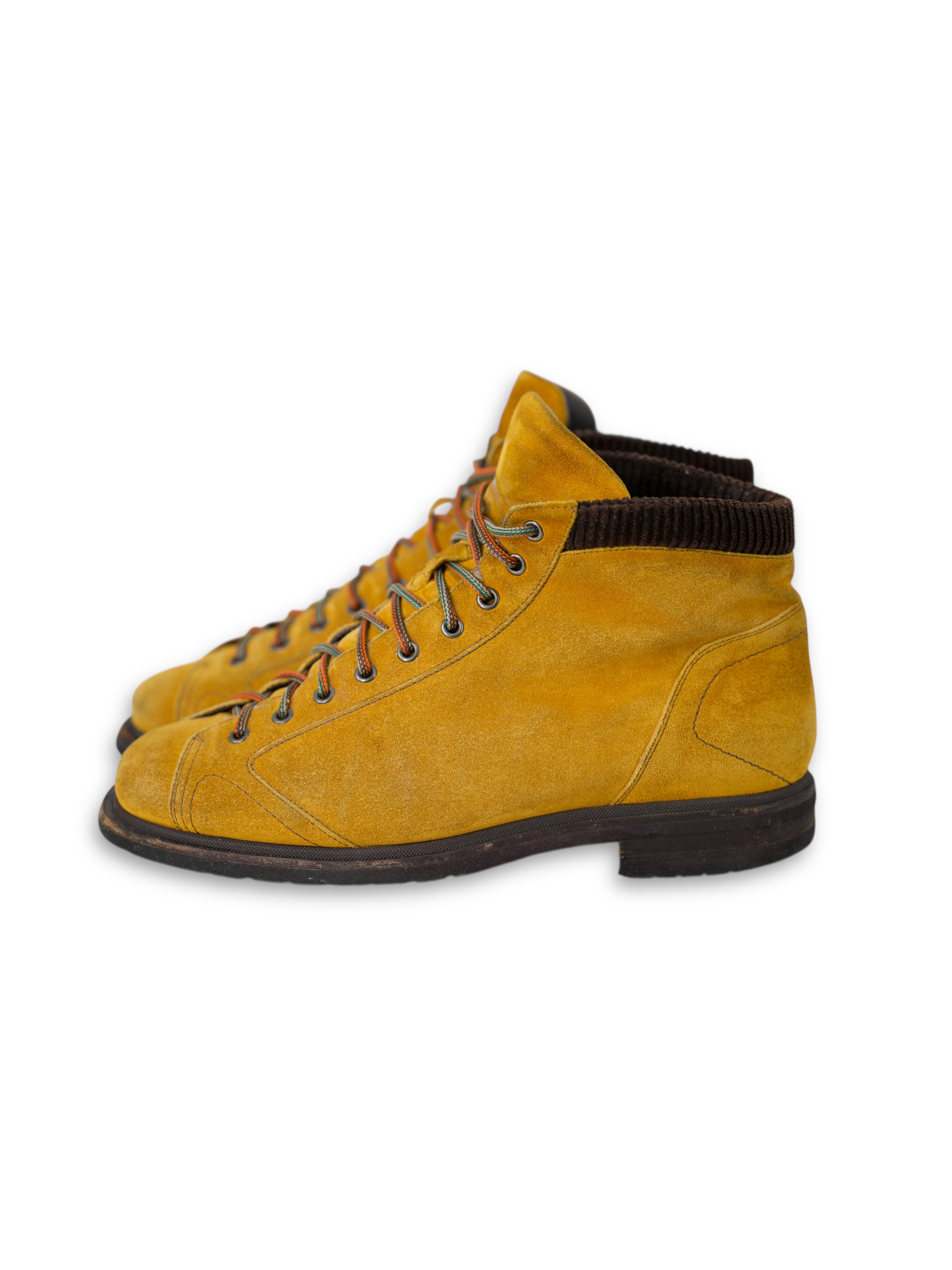 Santoni Mustard Yellow Suede St. Moritz Mountain Boots
