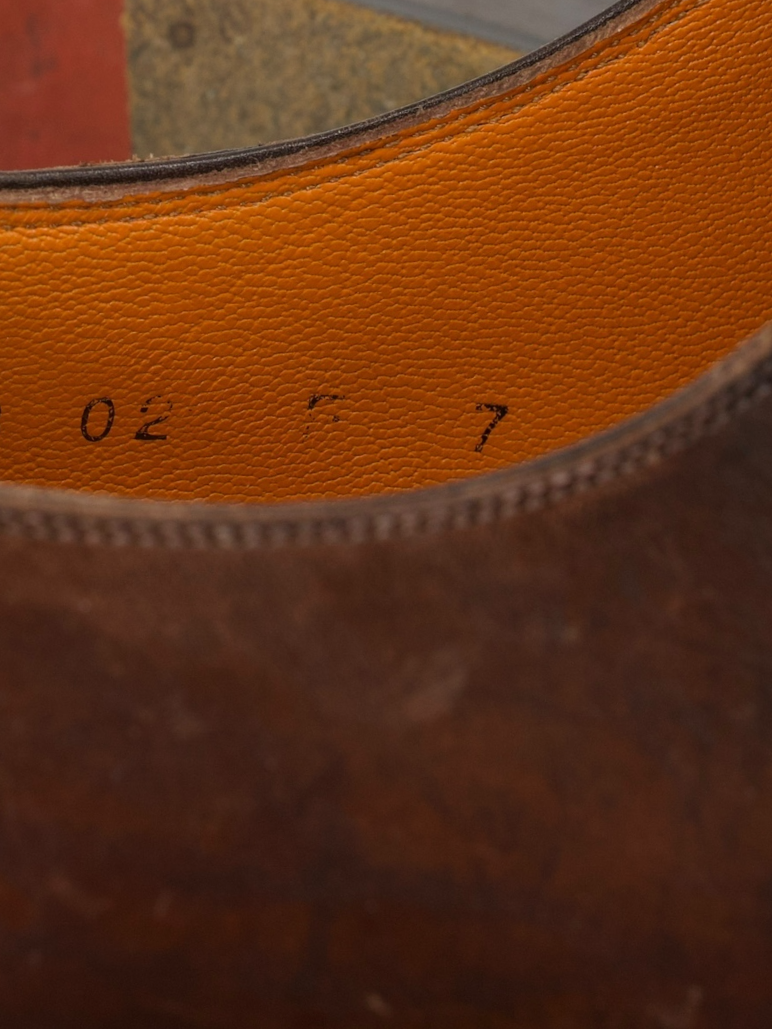 Santoni Brown Calfleather Handpainted Derby Shoes