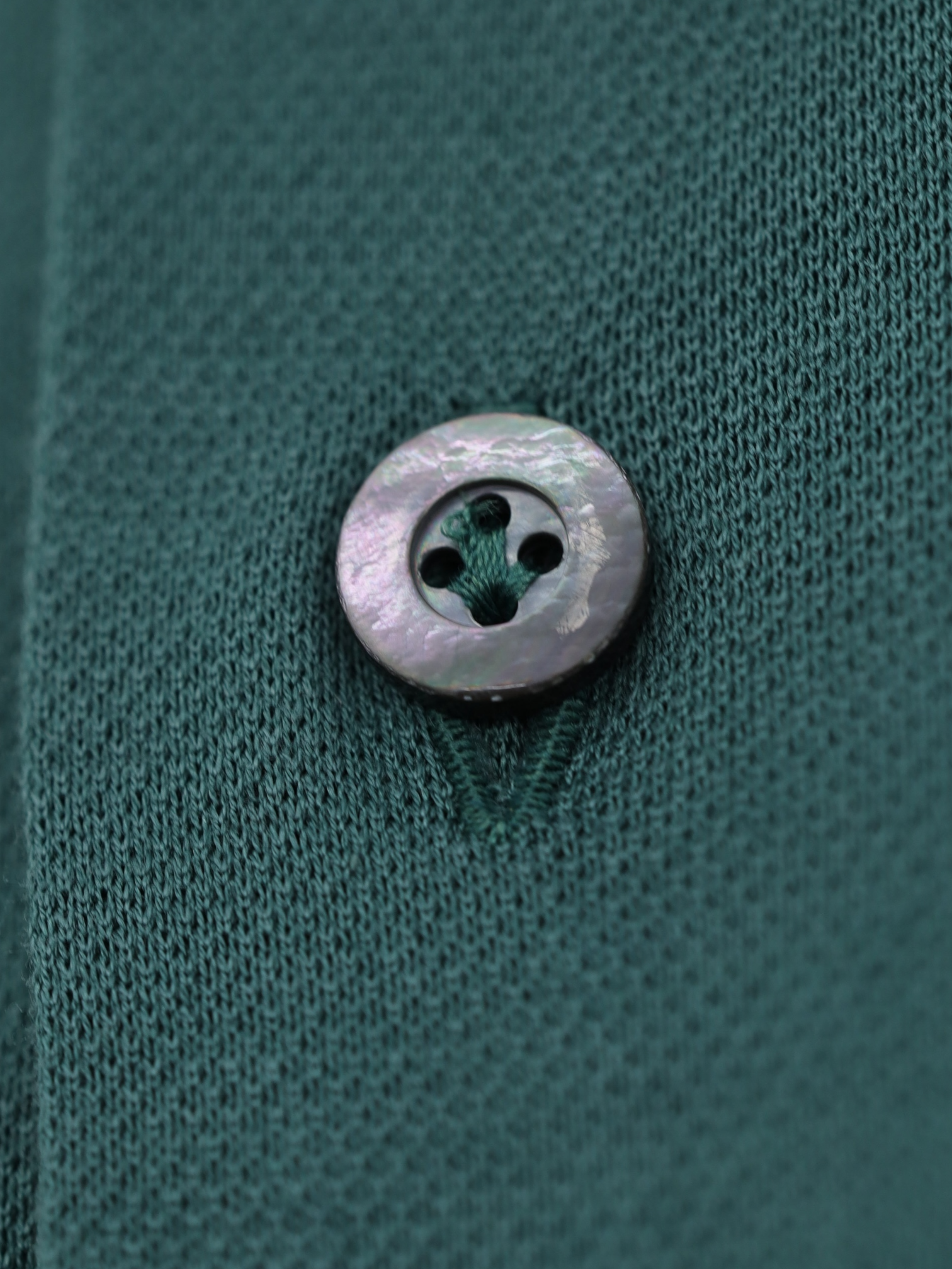 Fray Verdigris Green Piqué-Cotton Button Down Collar Shirt