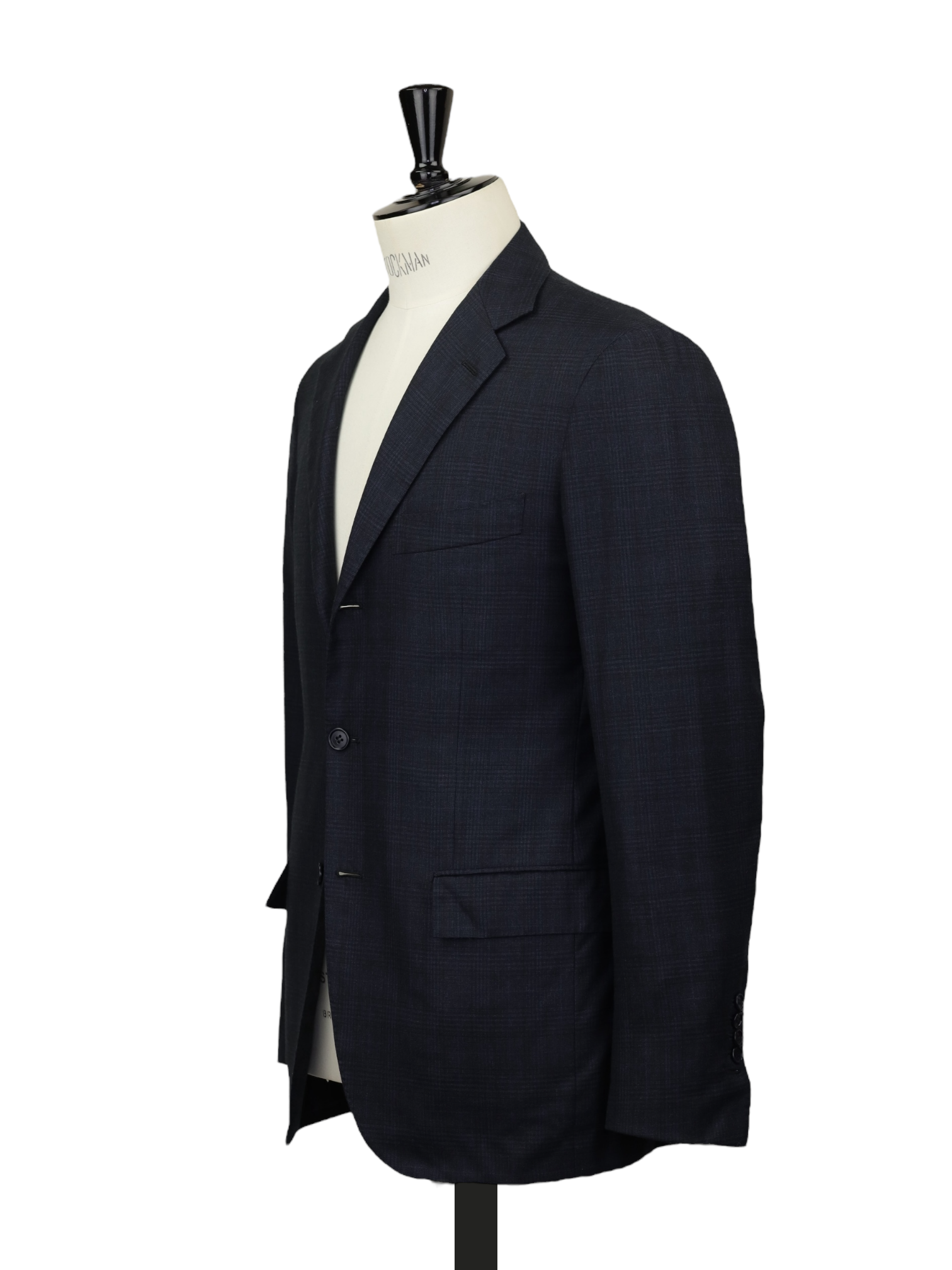 Kiton Navy Pure Cashmere Shadow-Glenplaid Suit