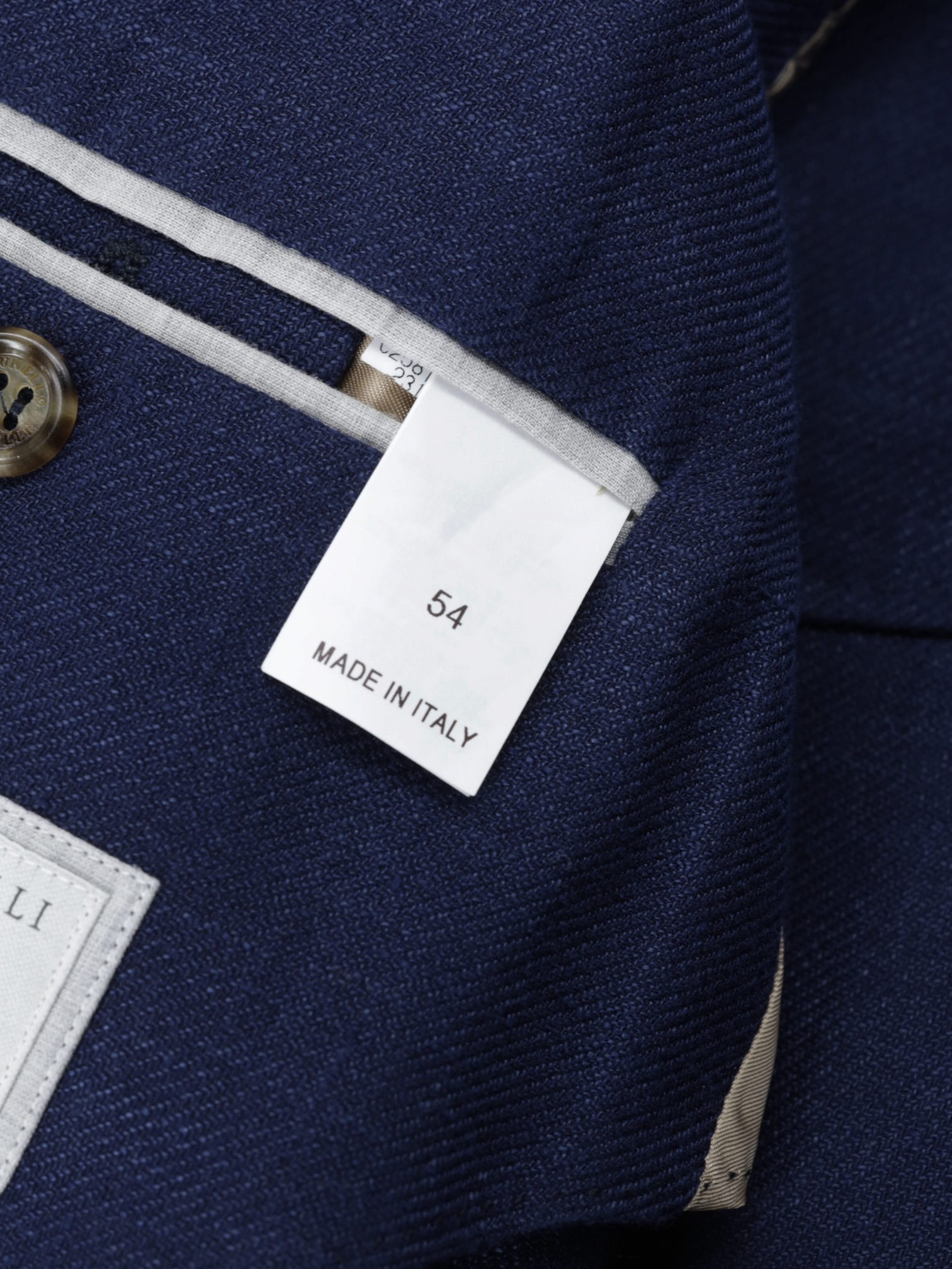Brunello Cucinelli Marine Blue Linen, Wool & Silk Summer Jacket