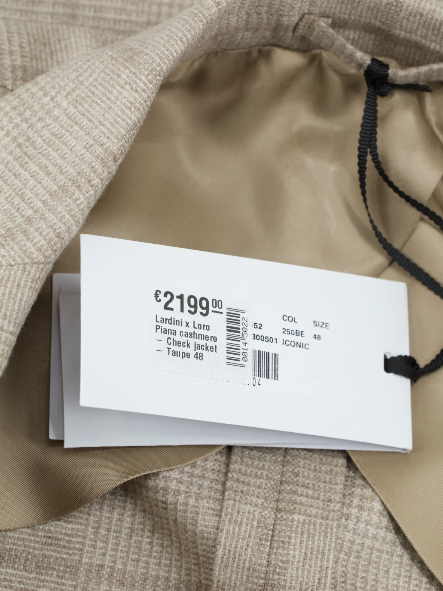 Lardini Taupe Undyed "Cashmere Raw" Prince of Wales Jacket