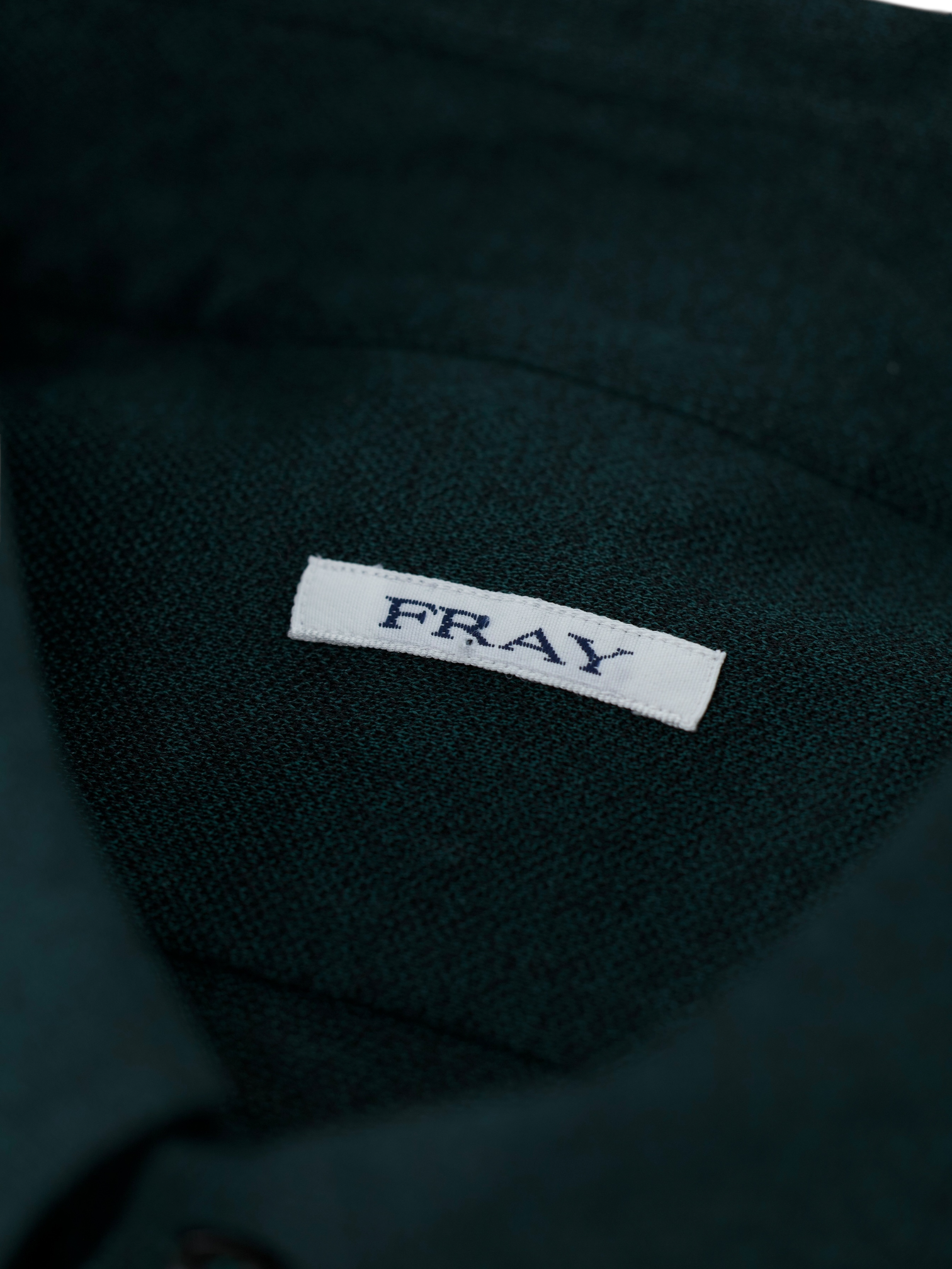 Fray Forest Green Piqué-Cotton Button Down Collar Shirt