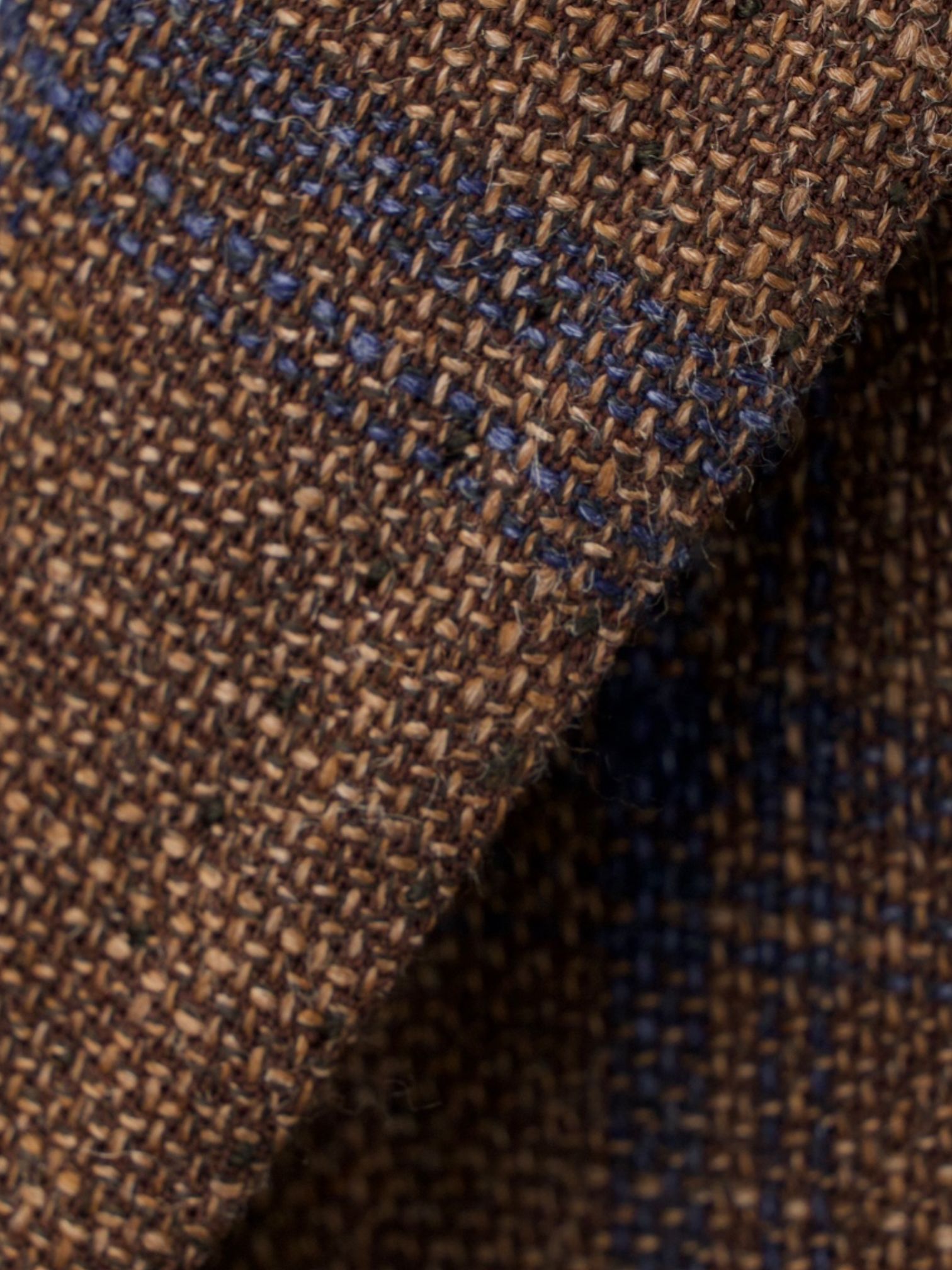 Cesare Attolini Chestnut Brown Wool & Silk Hopsack Windowpane Jacket