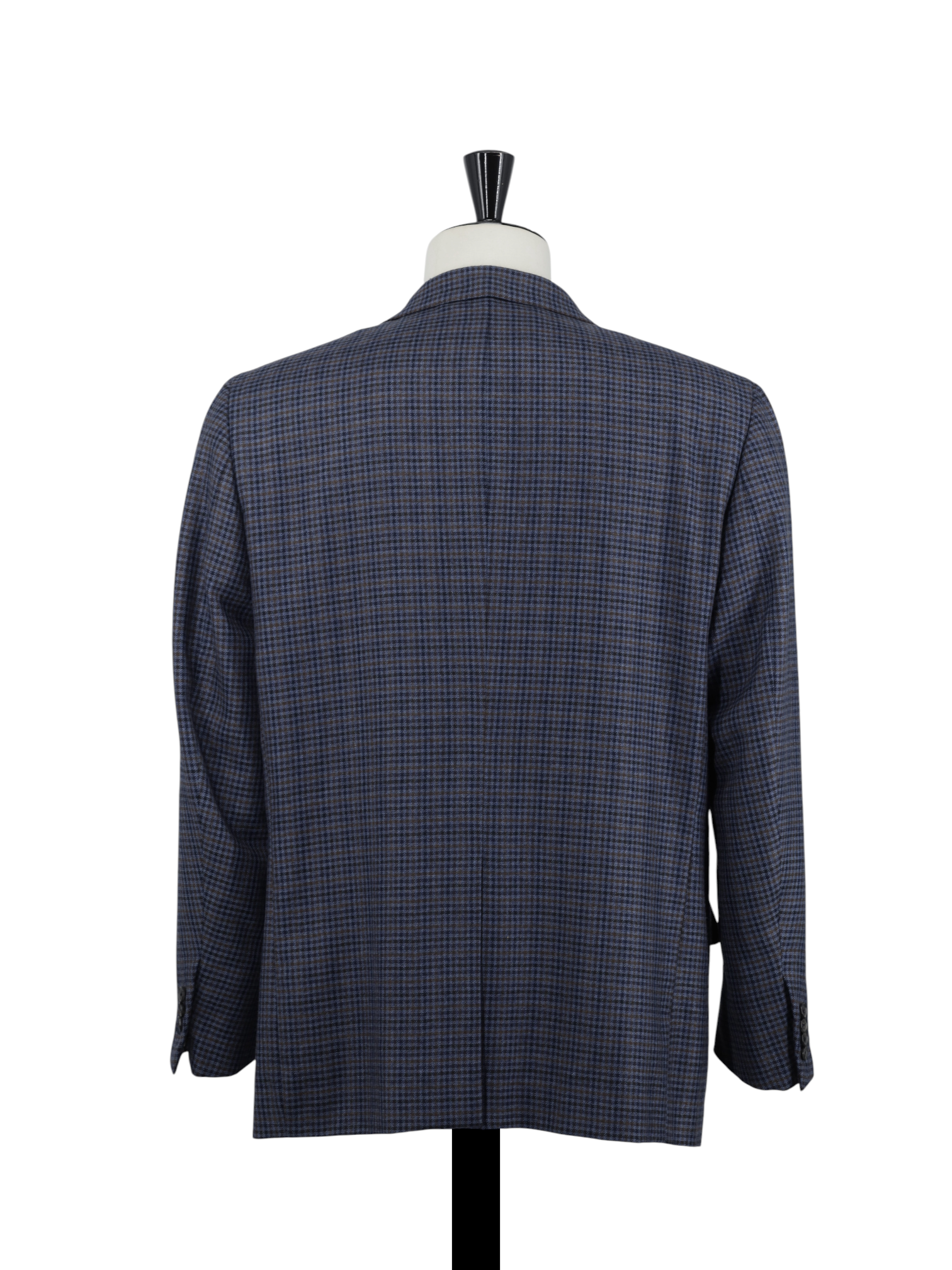 Isaia Dark Blue & Brown Pure-Cashmere Gingham Check Jacket