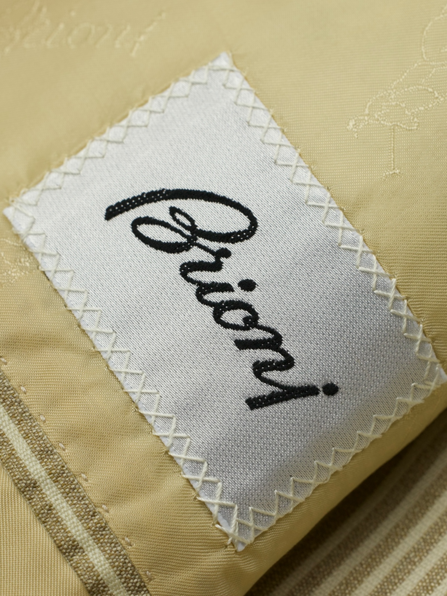 Brioni Sand Wool & Silk Pinstripe "Millennio" Summer Jacket
