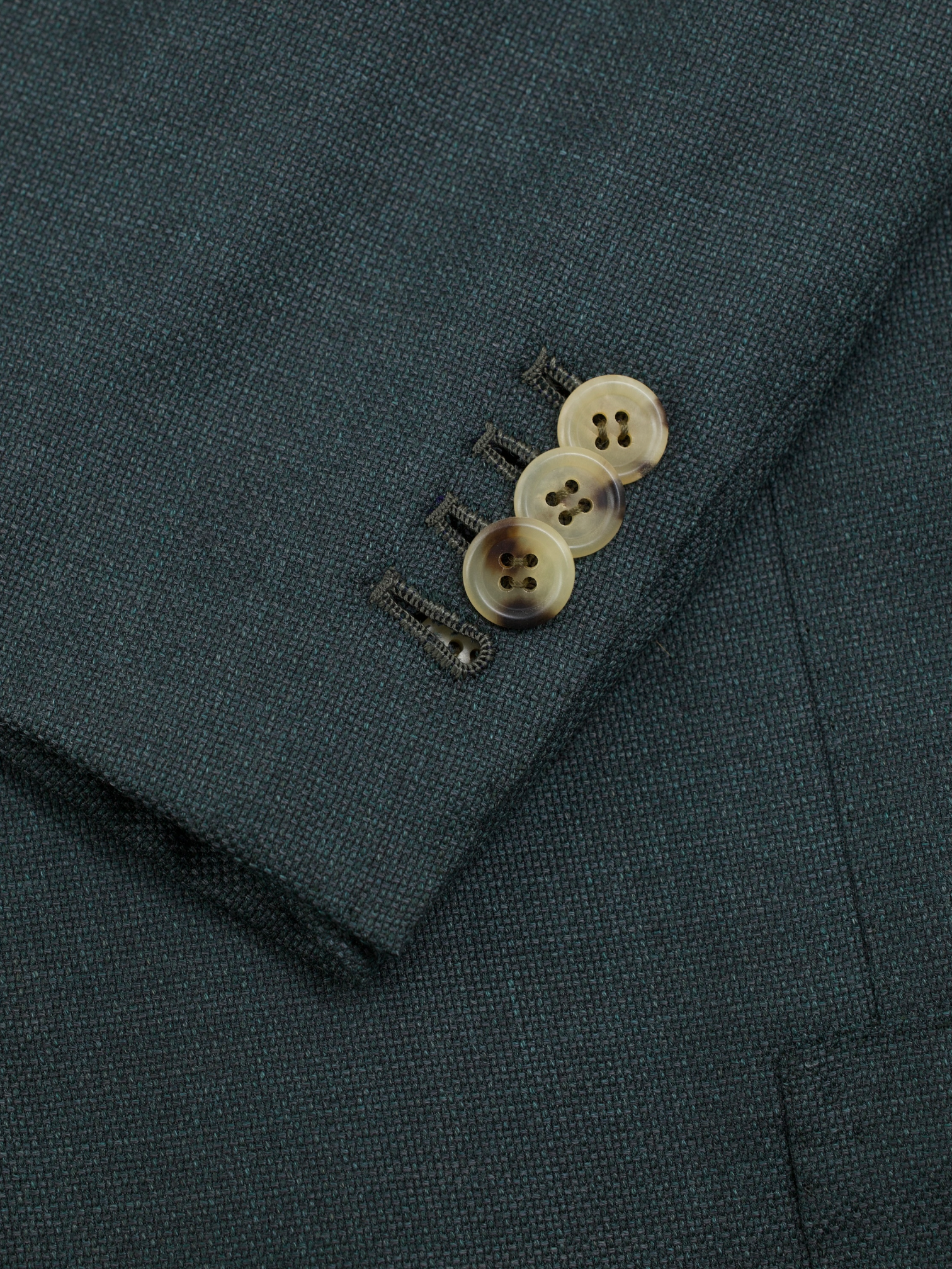 Orazio Luciano Bottle Green Fine-Wool Basket-Weave Jacket