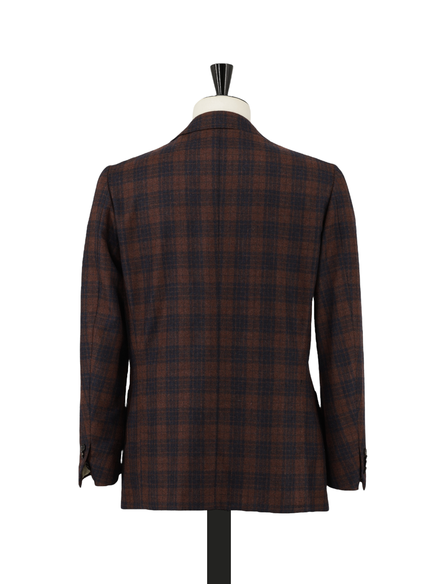 Cesare Attolini Ruby Red & Navy Wool Cashmere Check Winter Jacket