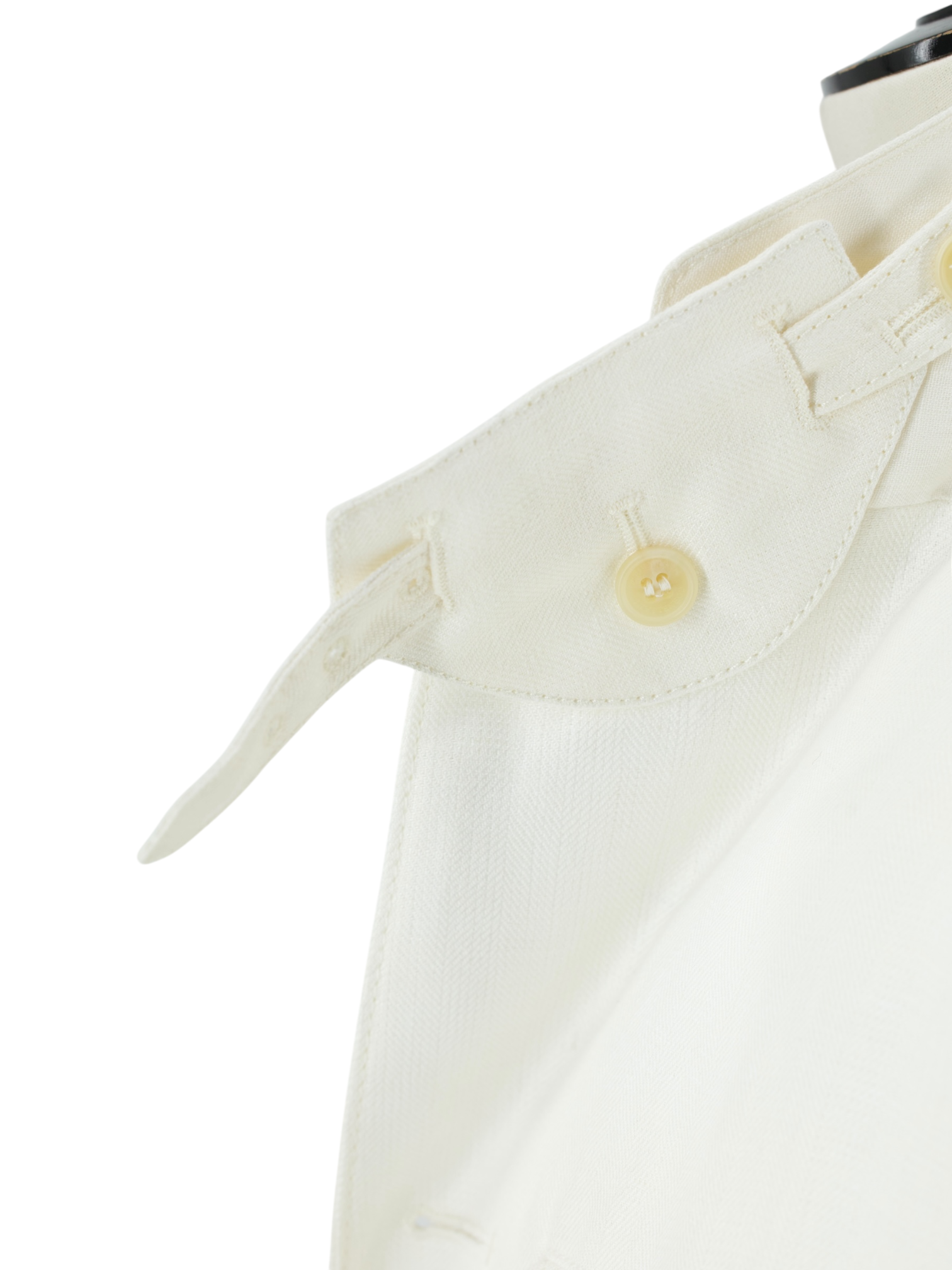 Corneliani ID Offwhite Pure Linen Herringbone Safari-Style Jacket