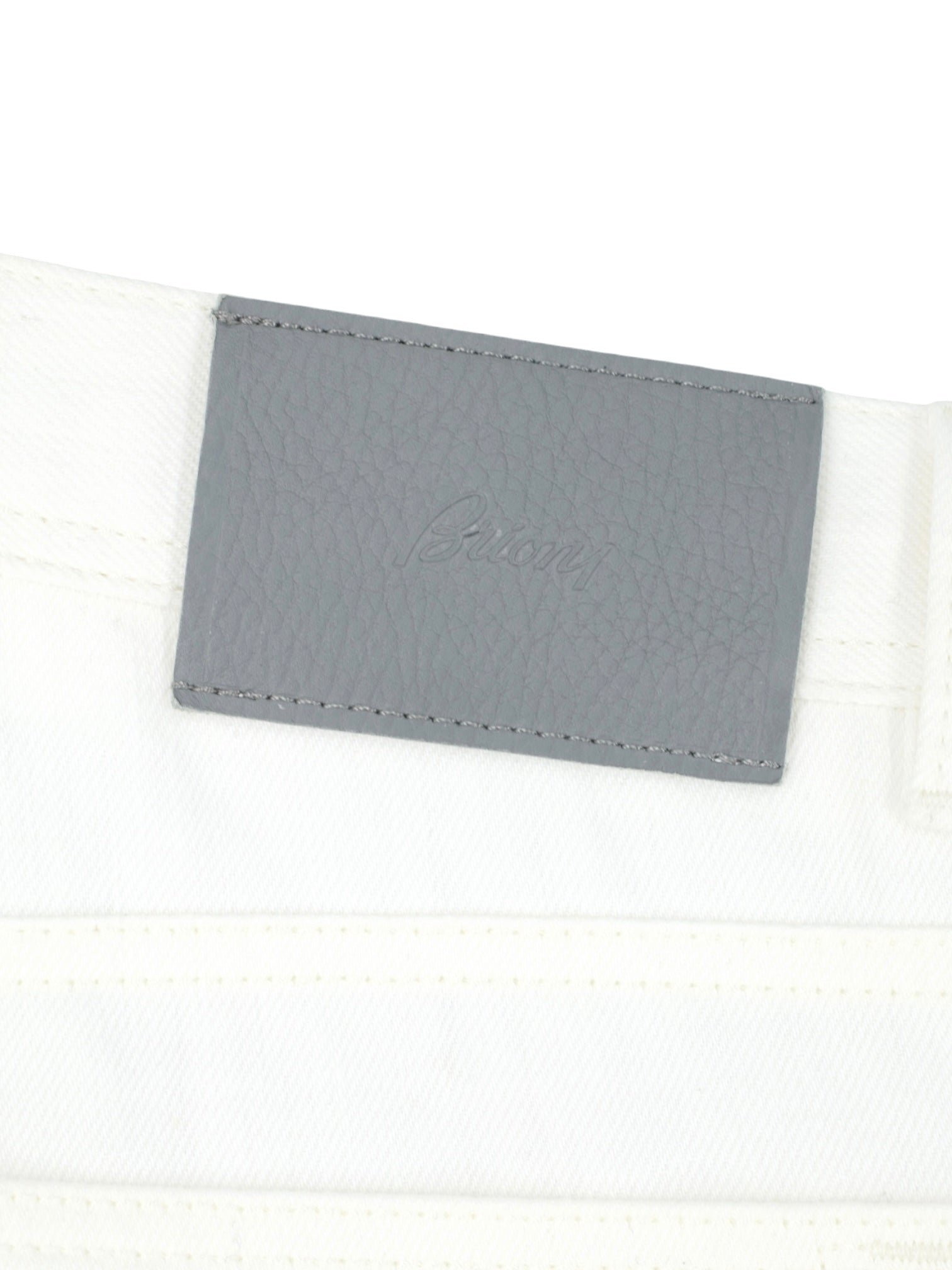 Brioni White Rugged-Cotton Twill 5-Pocket "Meribel" Jeans