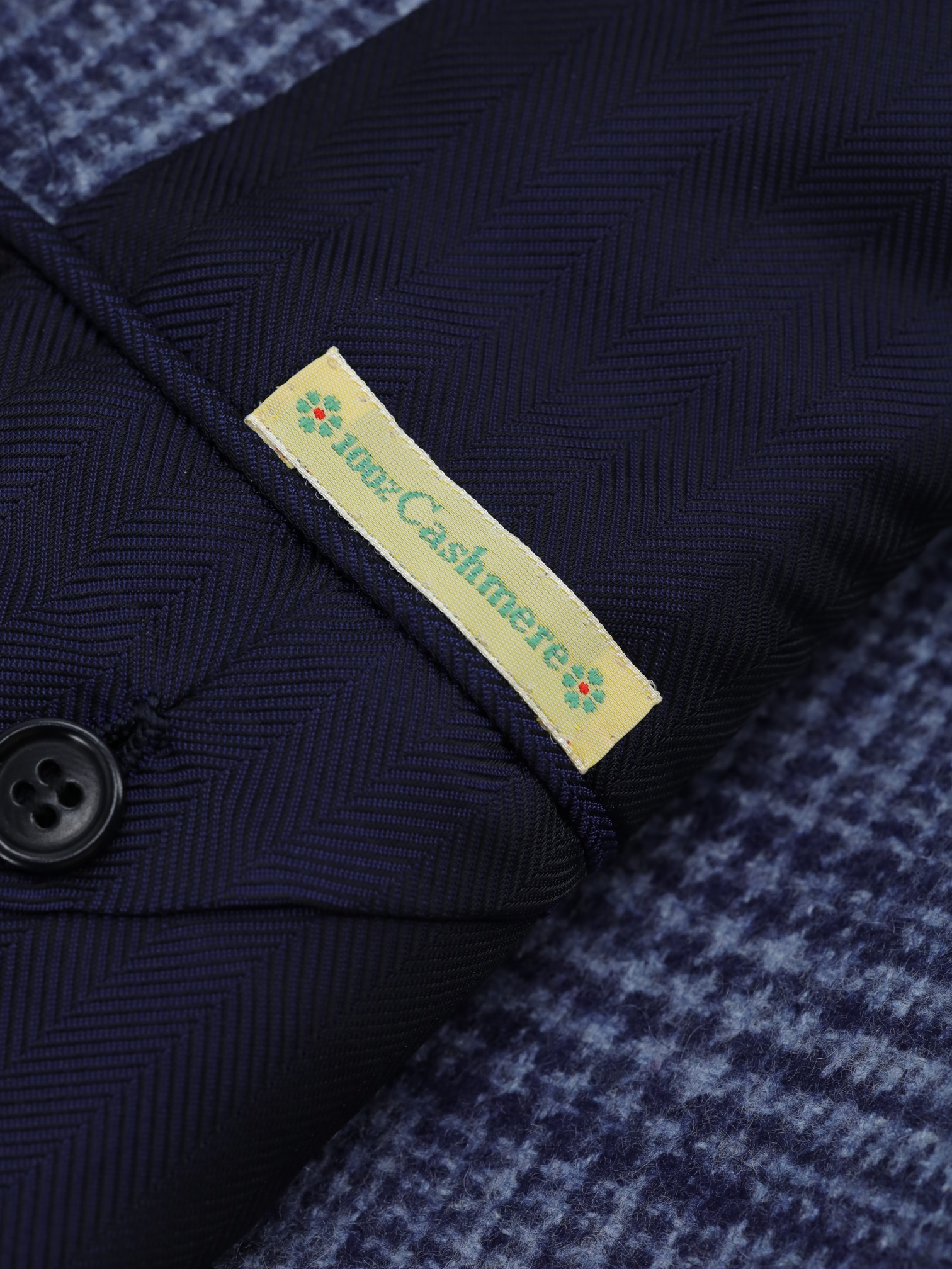 Kiton Bluette Pure Plushy-Cashmere Prince of Wales Winter Jacket