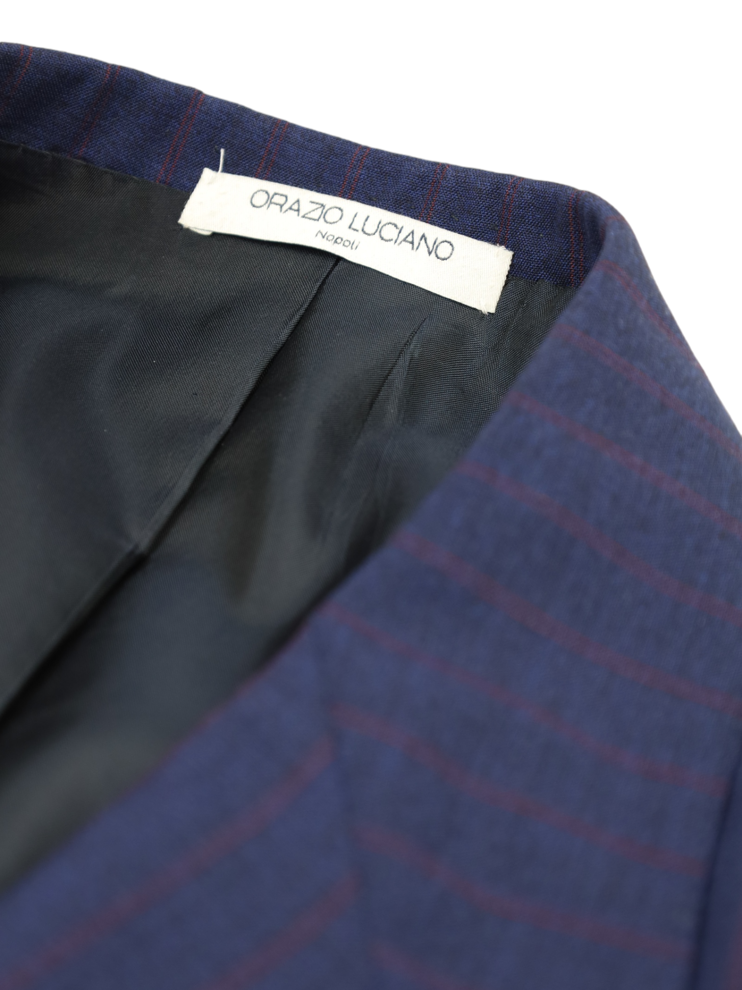 Orazio Luciano Blue & Red Double Breasted Pinstripe Suit