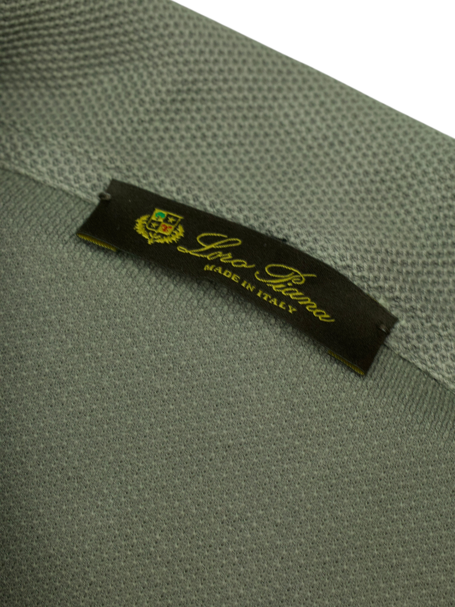 Loro Piana Grey Cotton Piqué Long-Sleeve Polo Shirt