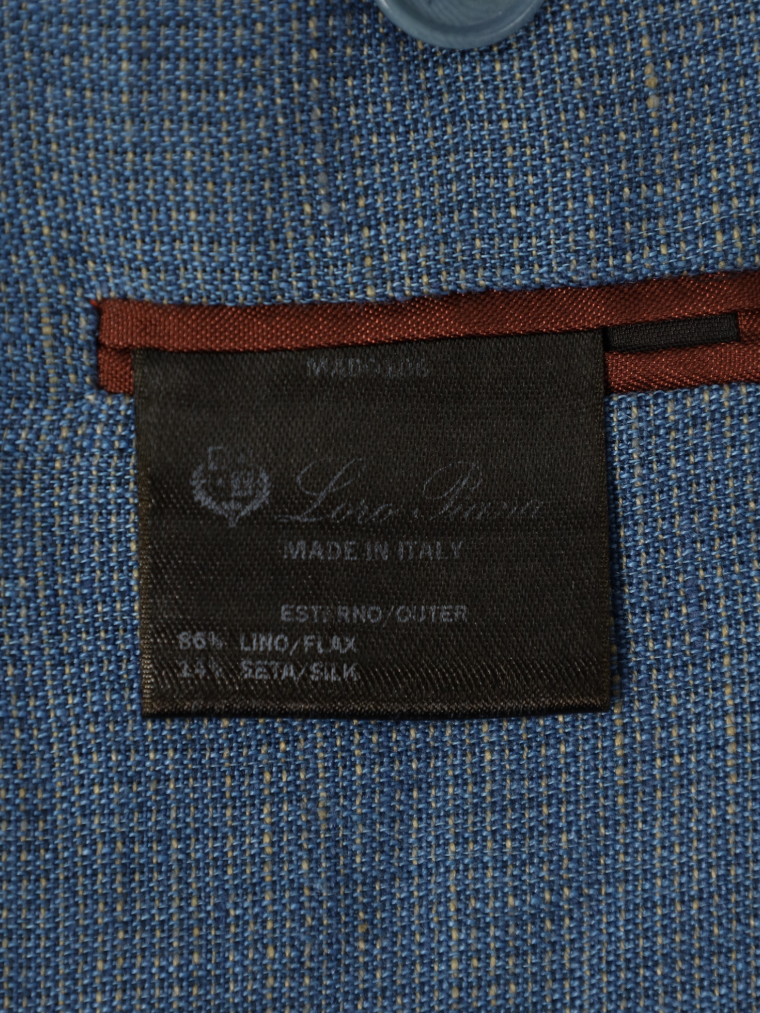 Loro Piana Light Blue Linen & Silk Micro-Pattern Jacket
