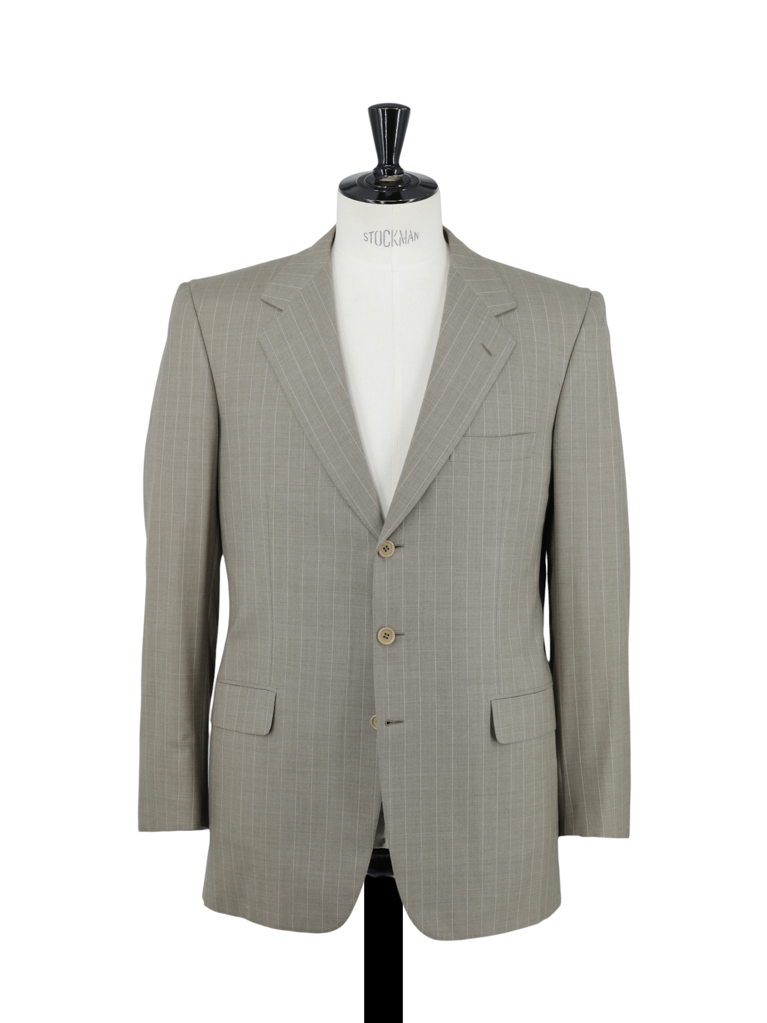 Brioni Taupe Fine-Wool Roman-Style Pinstripe Suit