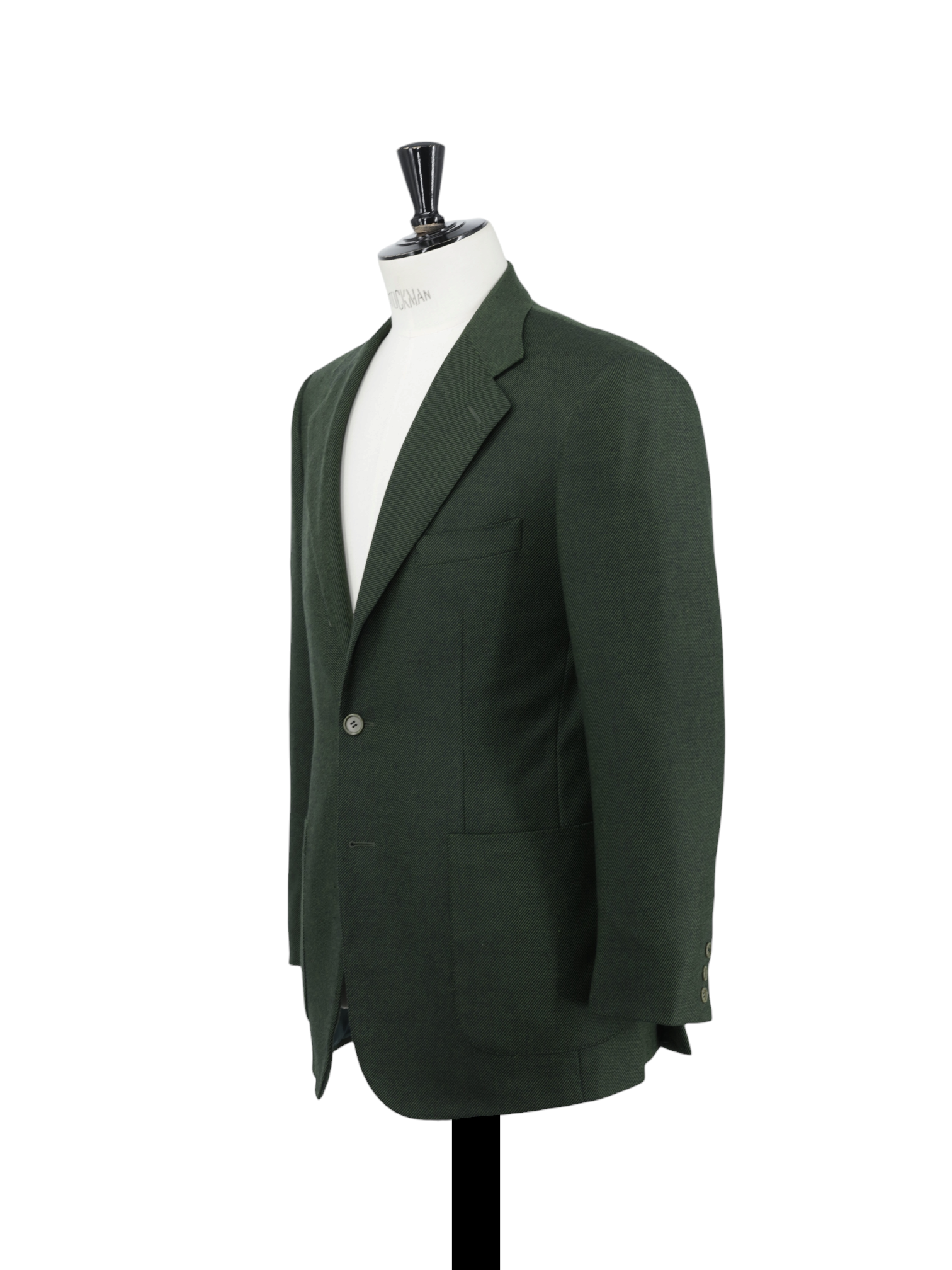 Isaia Forest Green Vintage Wool Twill Jacket