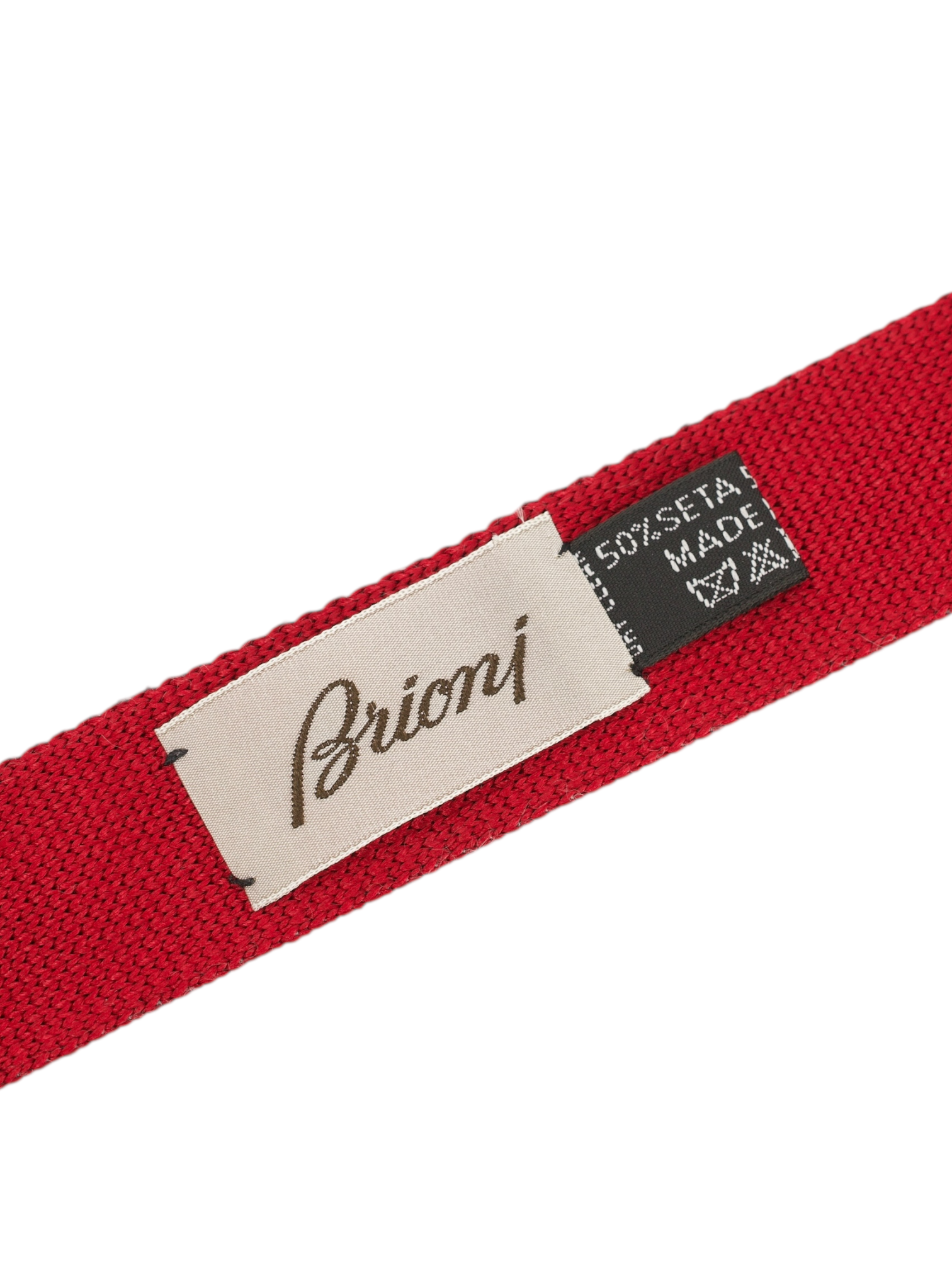 Brioni Cherry Red & Grey Silk & Cashmere Knitted Tie