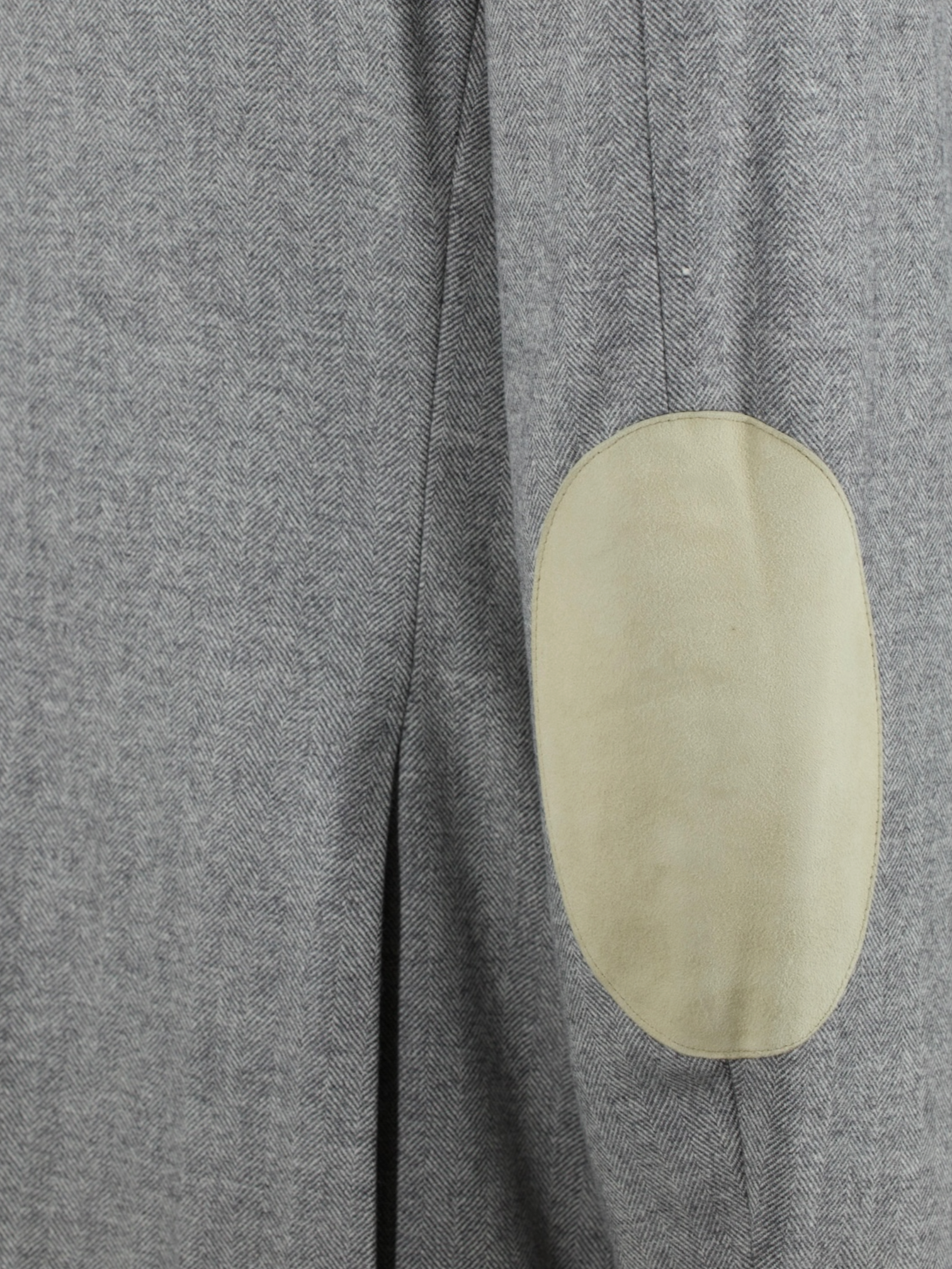 Brunello Cucinelli Grey Wool & Cashmere Elbow-Patch Herringbone Jacket