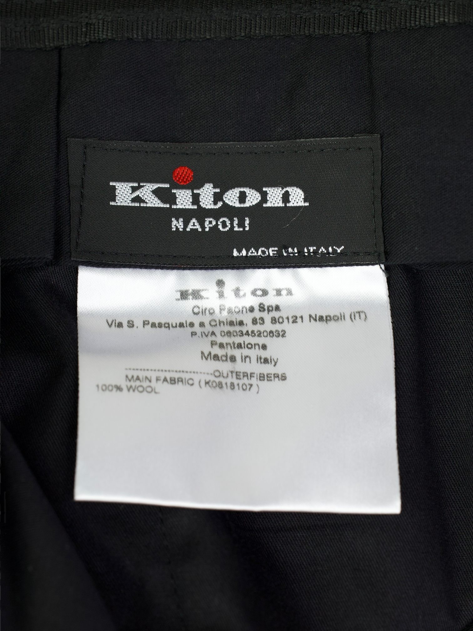 Kiton Navy Extrafine-Wool Timeless Twill Trousers