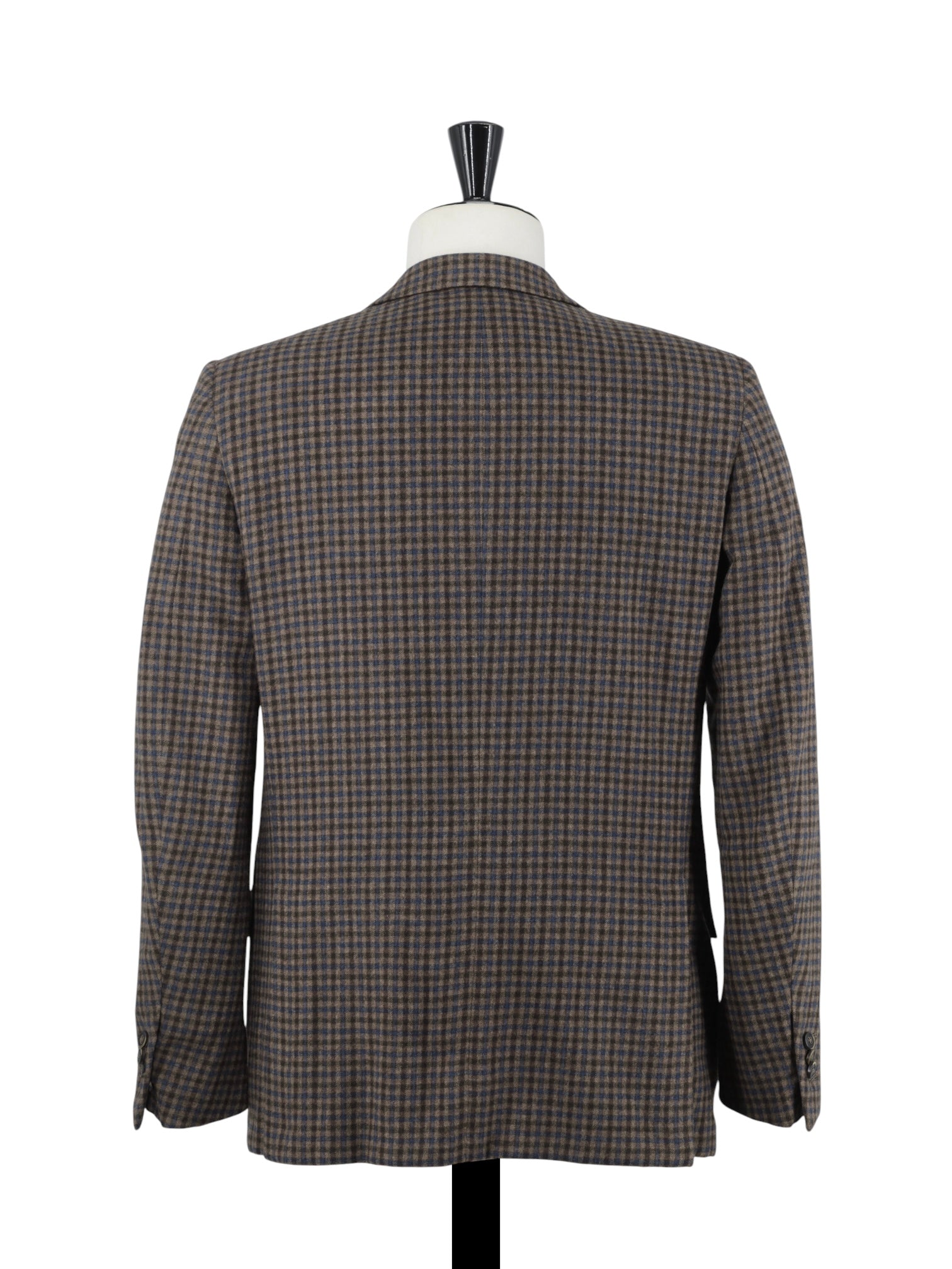 Ermenegildo Zegna Brown & Teal Wool & Trofeo-Cashmere Checkered Mila Jacket