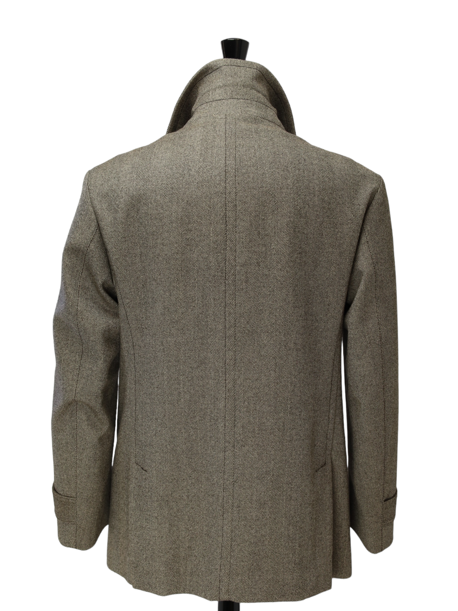 Brioni Light Brown Storm System® Herringbone Double-Breasted Peacoat