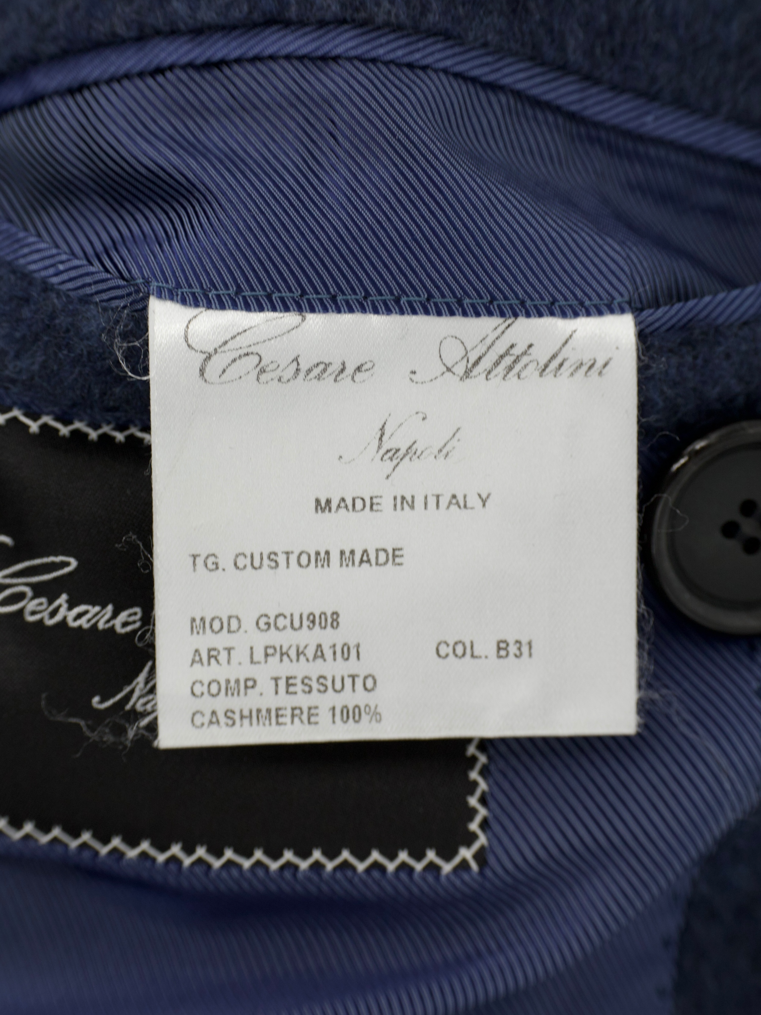 Cesare Attolini Steel Blue Pure Cashmere Double Breasted Sartorial Polo Coat