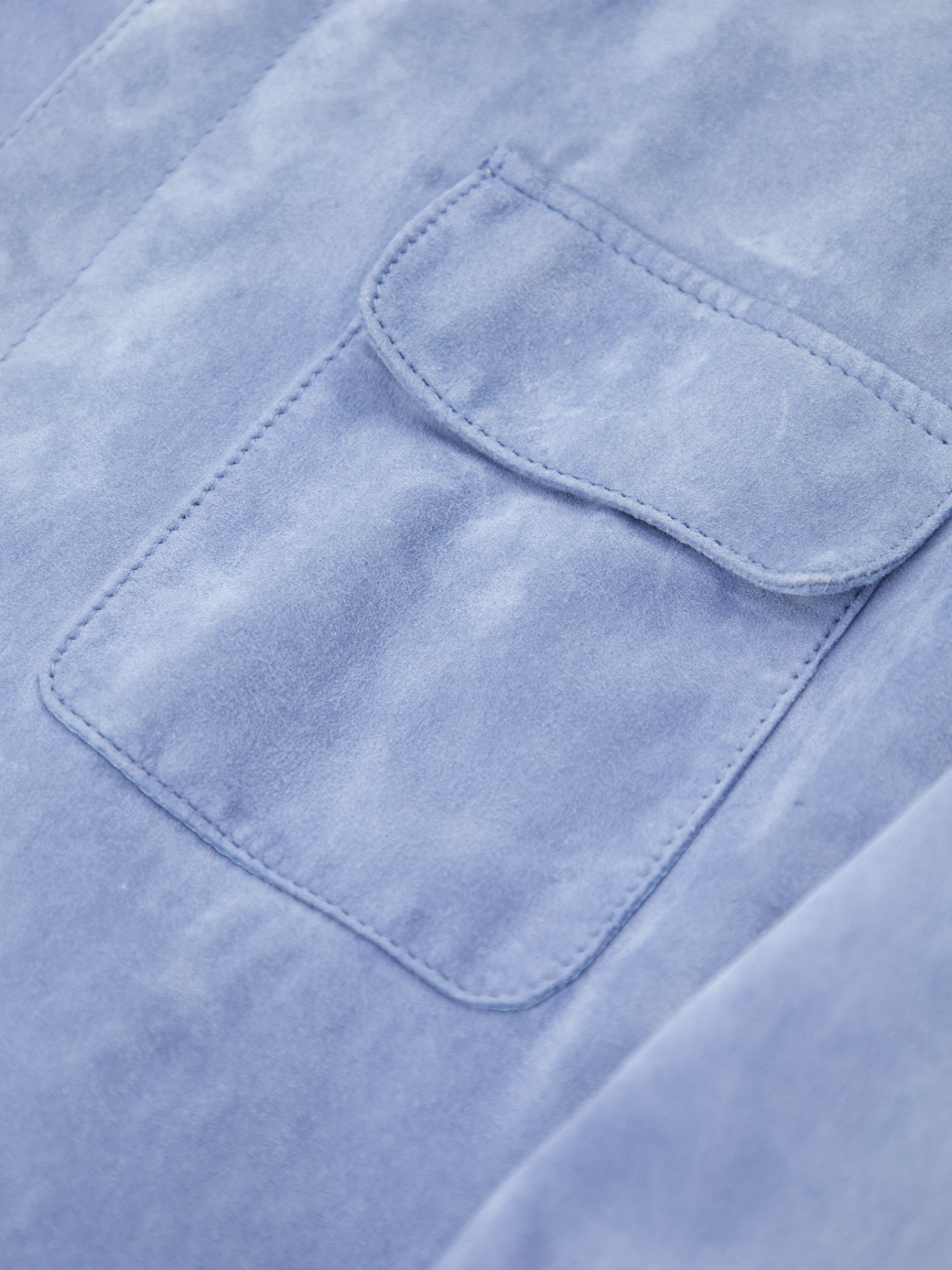 Mandelli Light Blue Goatskin Suede Overshirt Jacket