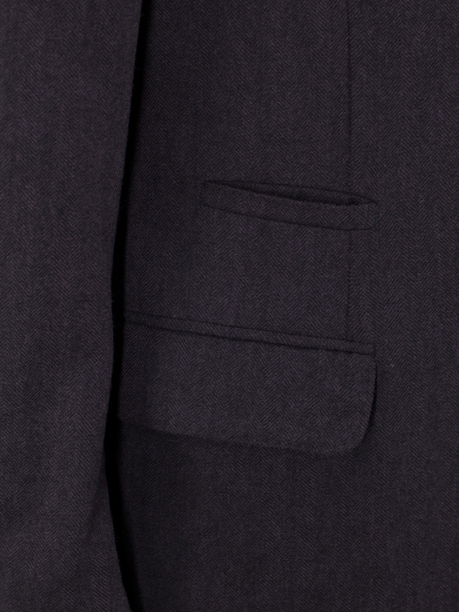Brunello Cucinelli Aubergine Wool & Cashmere Herringbone Jacket