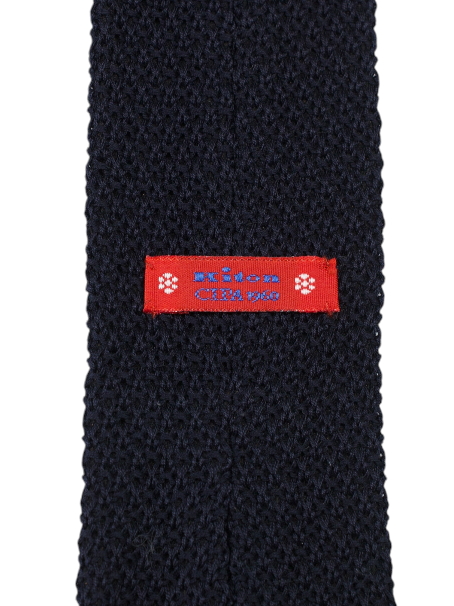 Kiton Navy Grenadine Silk Thin 1960's "Cipa" Tie
