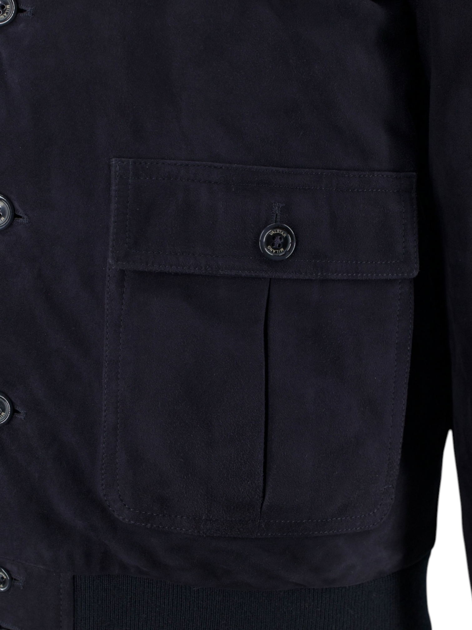 Valstar Navy Goatskin-Suède Goose-Down Padded Valstarino Jacket