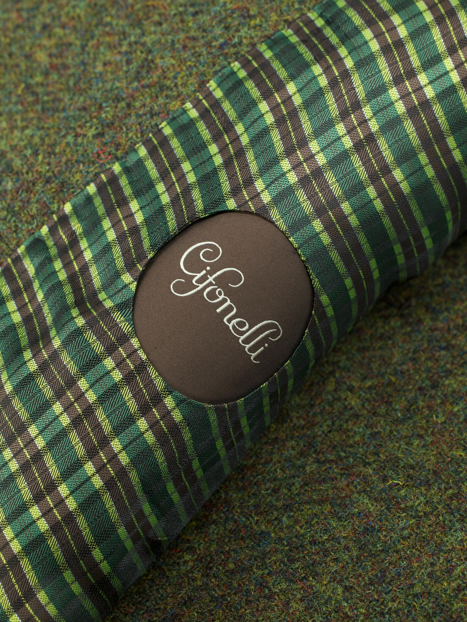 Cifonelli Moss Green & Burgundy Tweed Wool Jacket
