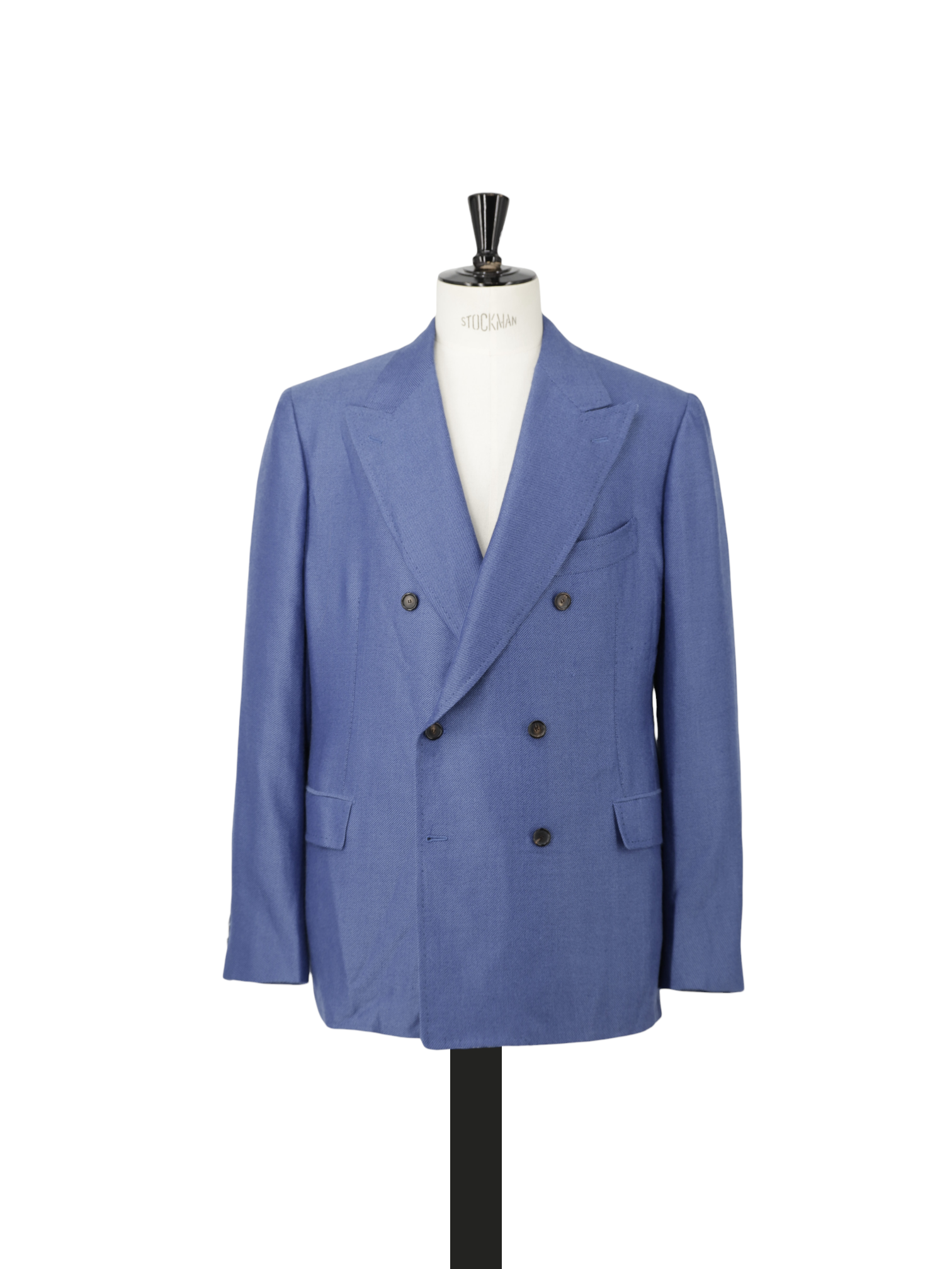 Cesare Attolini Sky Blue Cashmere & Silk Double Breasted Twill Jacket