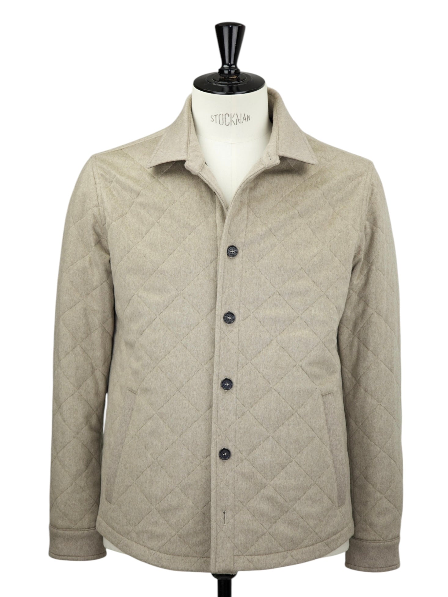 Maurizio Baldassari Light Brown Cashmere Quilted Field Jacket