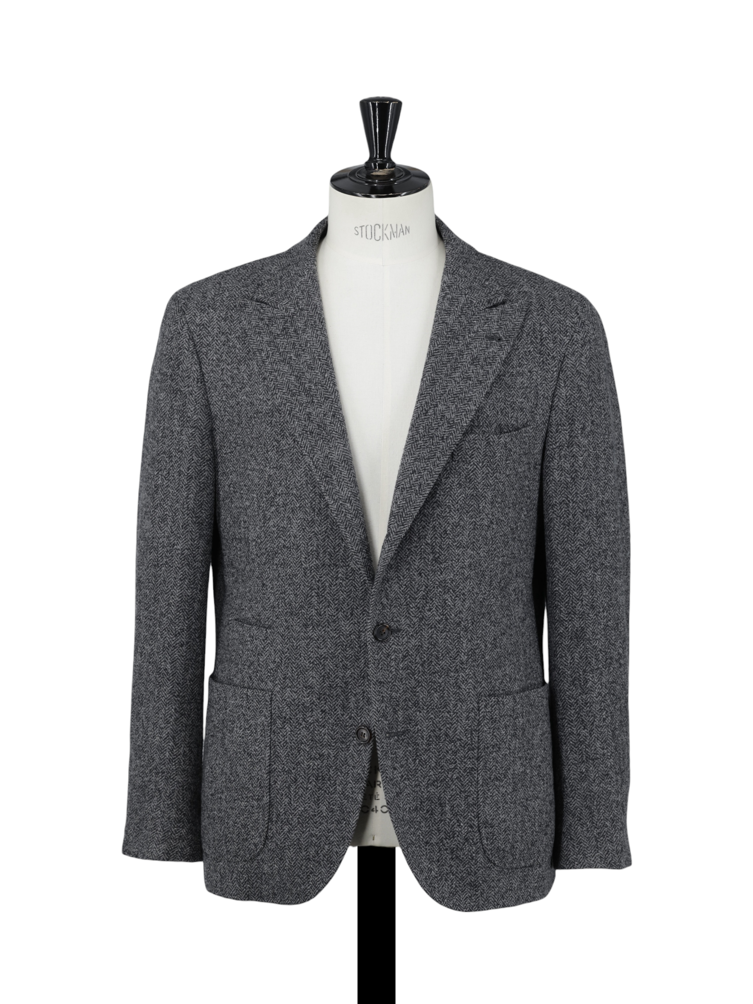 Brunello Cucinelli Grey Wool, Silk & Cashmere Herringbone Jacket