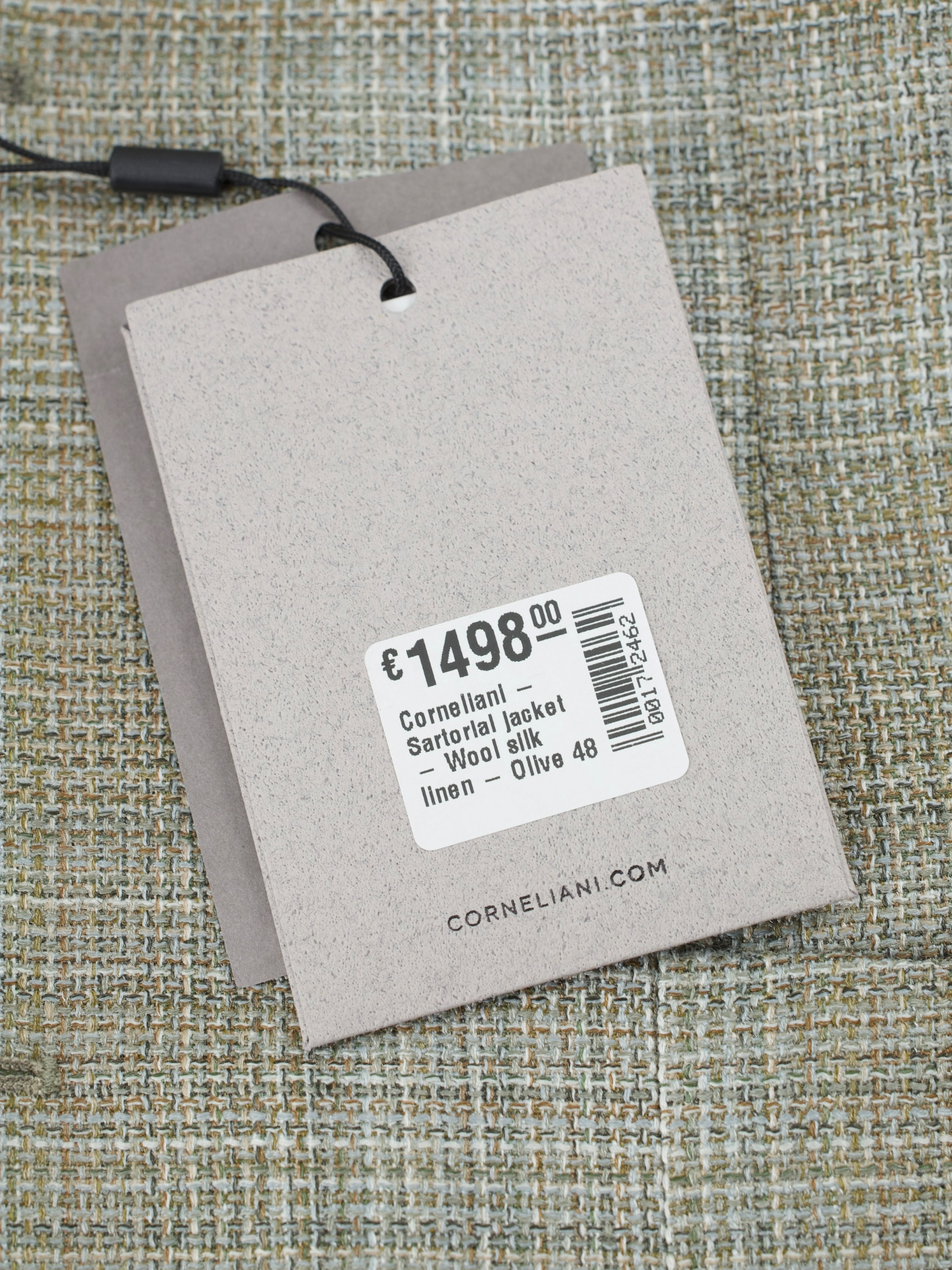 Corneliani Olive Green Wool, Silk & Linen "Sartoria Light" Jacket