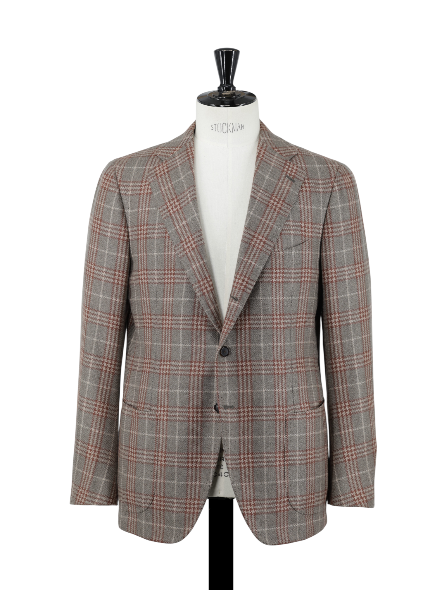 Cesare Attolini Light Brown & Negroni Red Pure Cashmere Prince of Wales Jacket