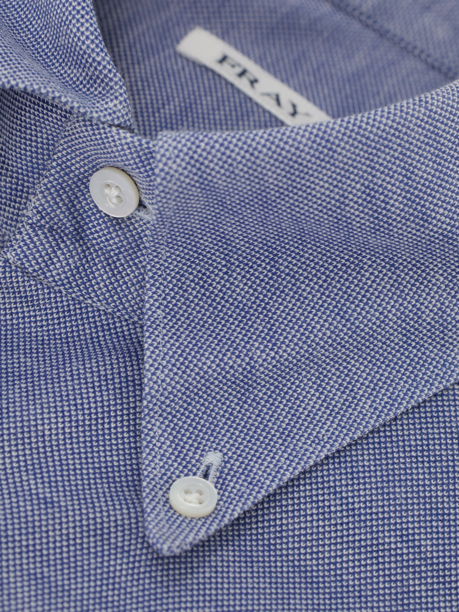 Fray Light Blue Cotton Pique Button-Down Collar Shirt