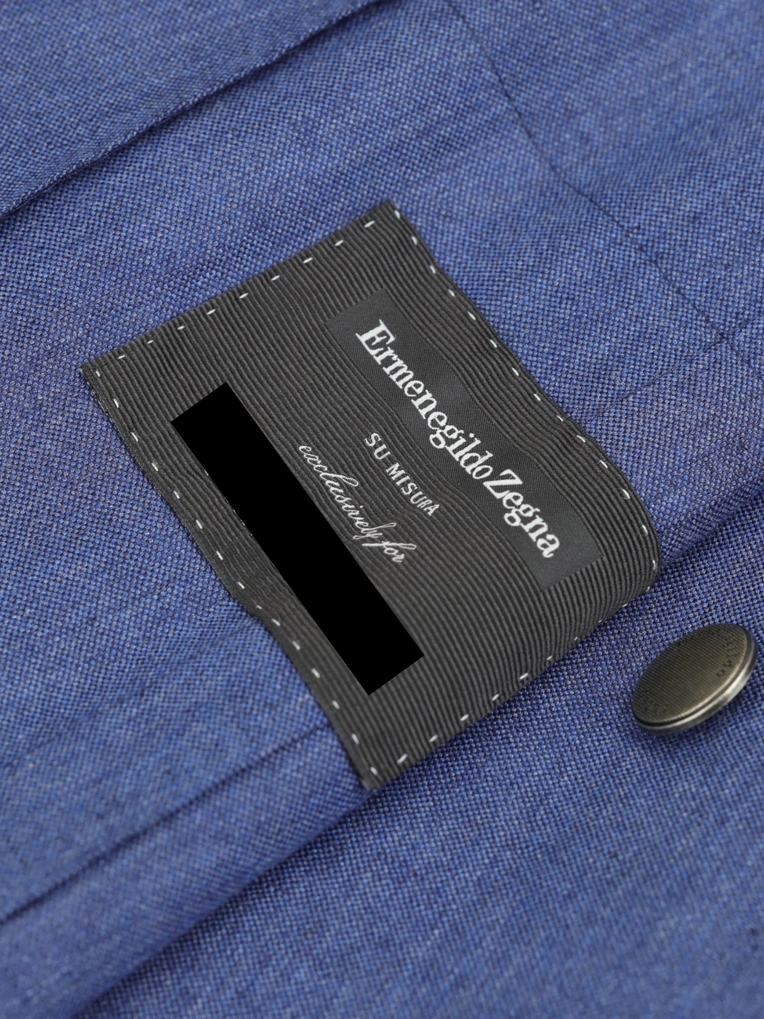 Ermenegildo Zegna Denim Blue Silk & Linen Double Breasted "Zero Weight" Jacket